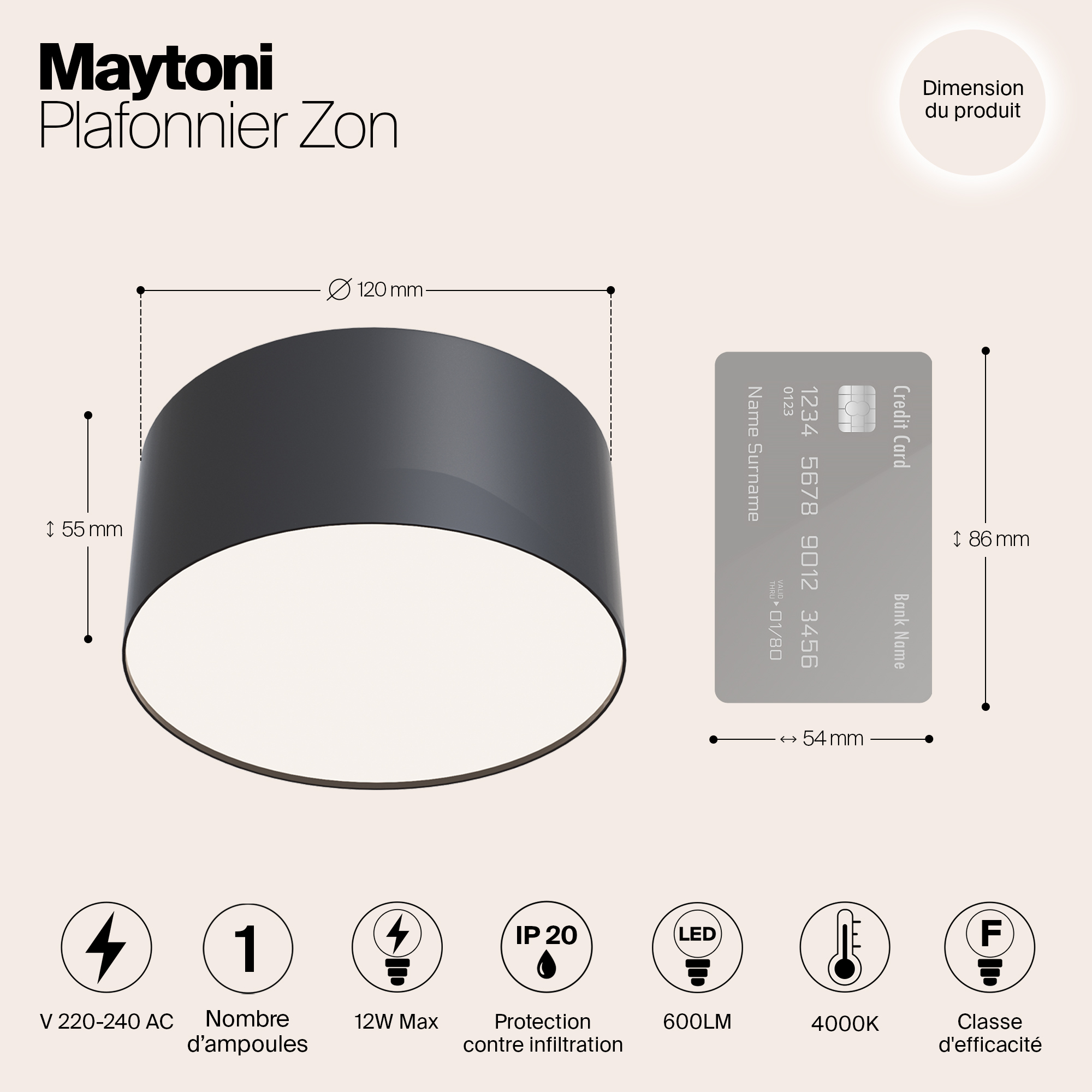 картинка Потолочный светодиодный светильник Maytoni Zon C032CL-L12B4K от магазина pro-decor.kz