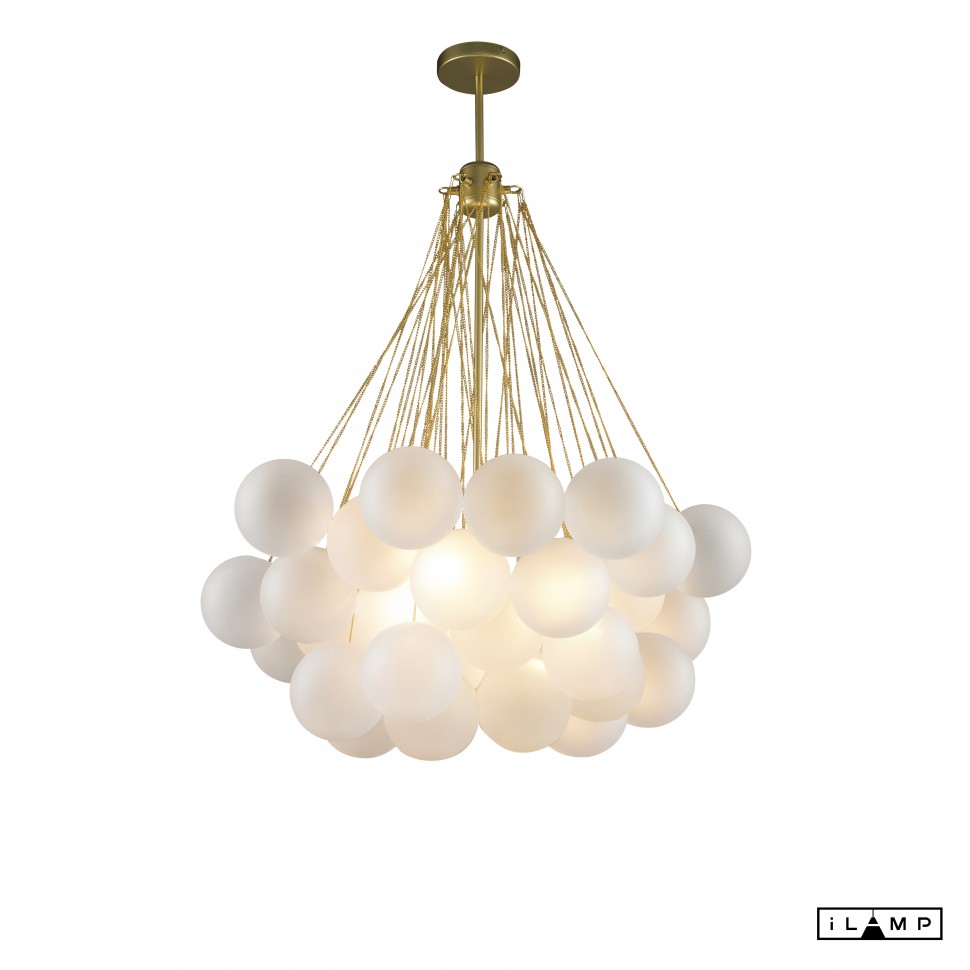 картинка Подвесная люстра iLamp GLOBE 10099P/3-D800 GOLD&WHITE от магазина pro-decor.kz