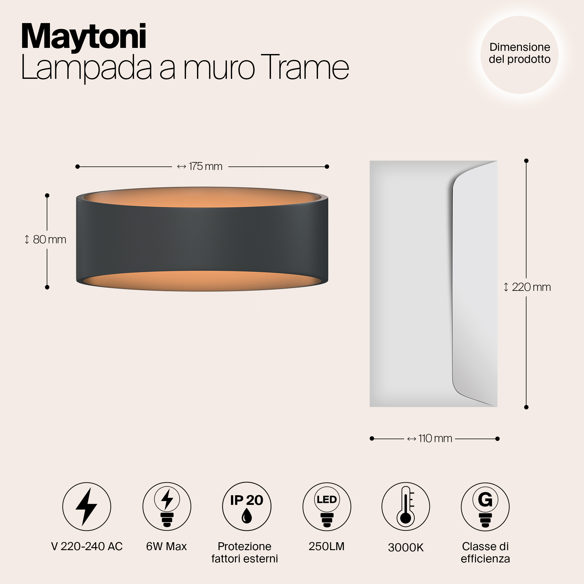 картинка Настенный светодиодный светильник Maytoni Trame C806WL-L5B от магазина pro-decor.kz