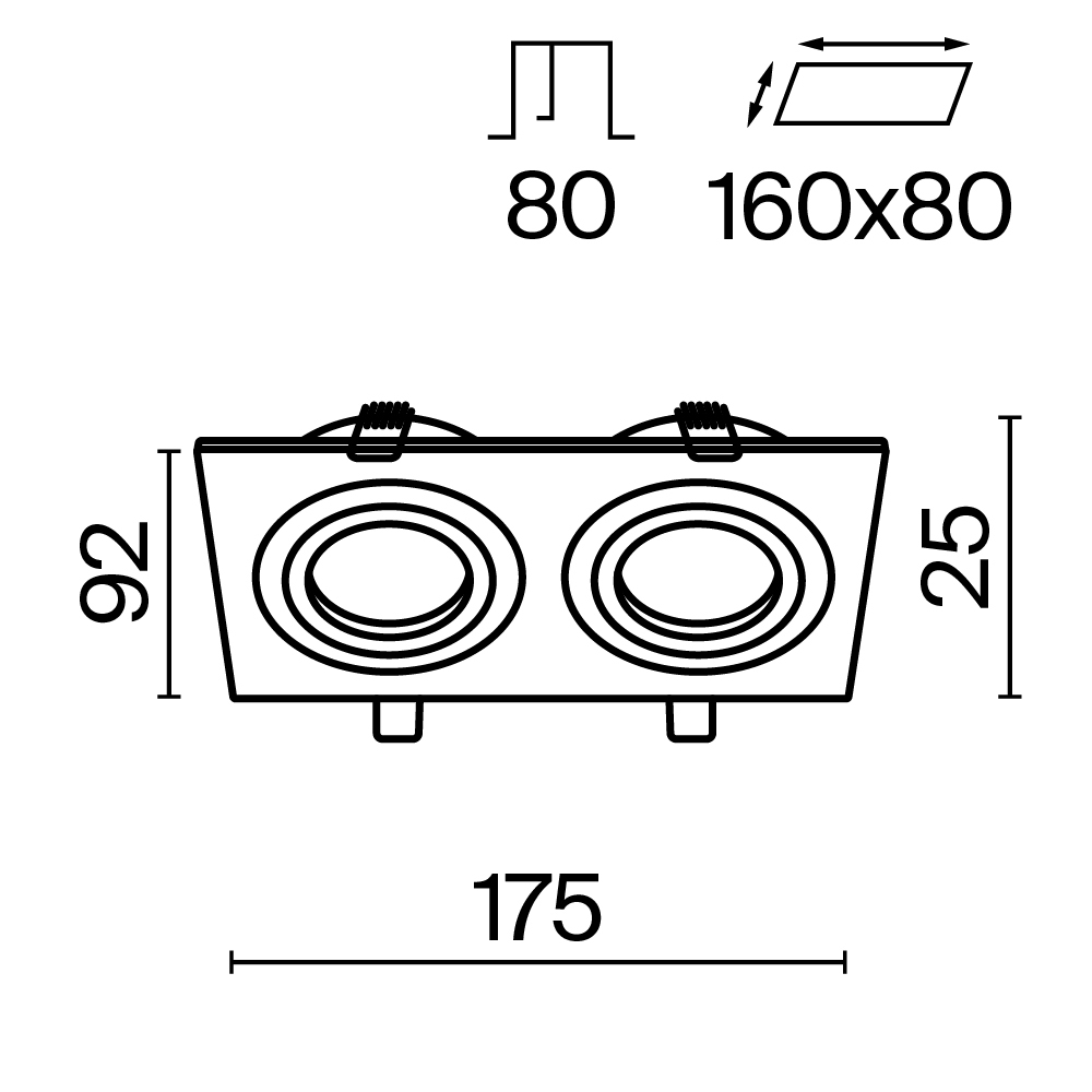картинка Встраиваемый светильник Maytoni Atom DL024-2-02B от магазина pro-decor.kz