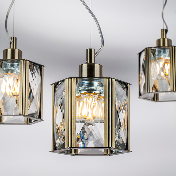 картинка 722013 Люстра LIMPIO 1х40W E27 БРОНЗА/ПРОЗРАЧНЫЙ от магазина pro-decor.kz