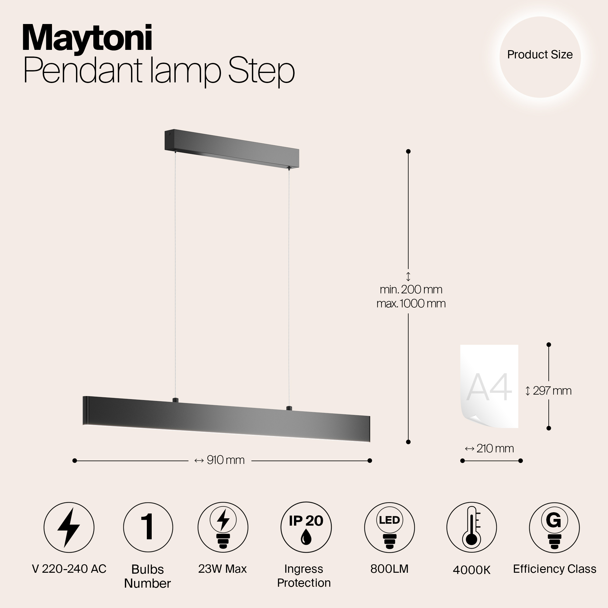 картинка Подвесной светодиодный светильник Maytoni Step P010PL-L23W4K от магазина pro-decor.kz