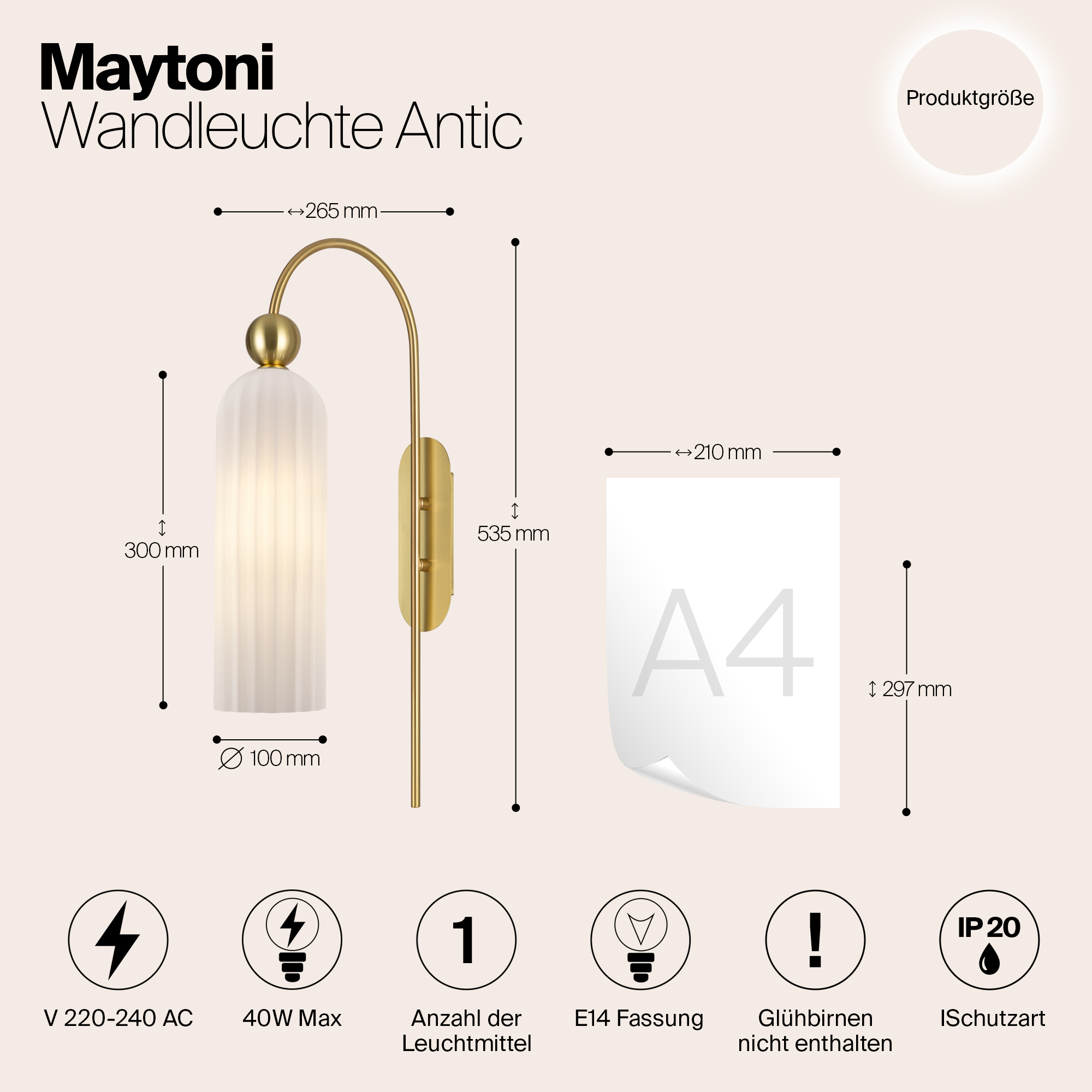 картинка Настенный светильник (бра) Maytoni MOD302WL-01GR от магазина pro-decor.kz