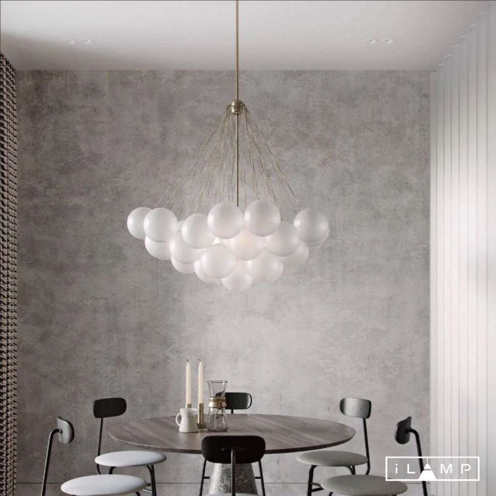 картинка Подвесная люстра iLamp GLOBE 10099P/3-D800 GOLD&WHITE от магазина pro-decor.kz