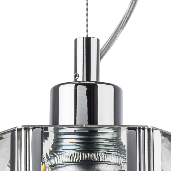 картинка 722014 Люстра LIMPIO 1х40W E27 ХРОМ/ПРОЗРАЧНЫЙ от магазина pro-decor.kz
