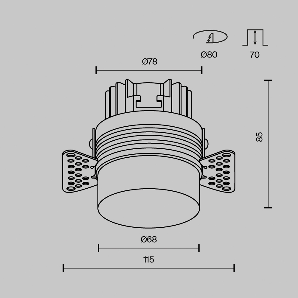 картинка Встраиваемый светильник Technical DL065-12W3K-TRS-W от магазина pro-decor.kz