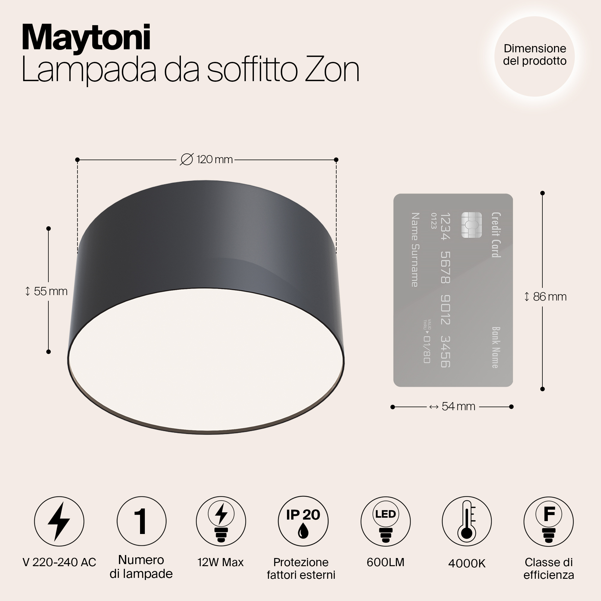 картинка Потолочный светодиодный светильник Maytoni Zon C032CL-L12B4K от магазина pro-decor.kz
