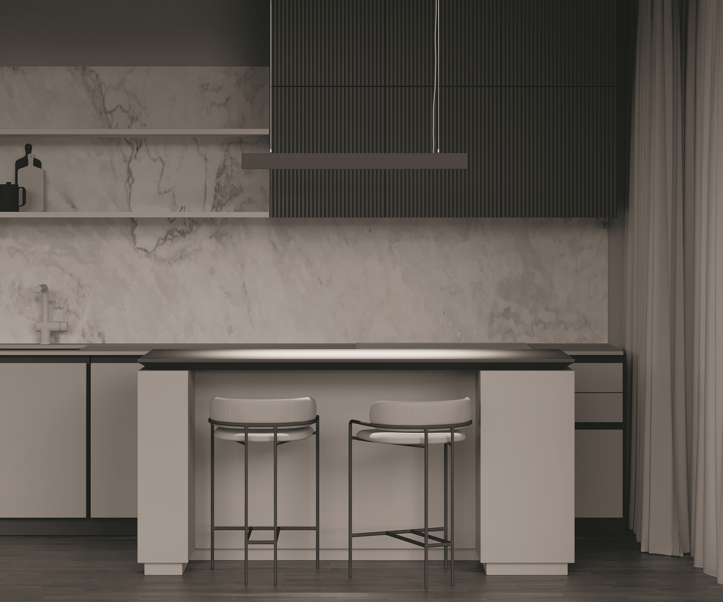 картинка Подвесной светодиодный светильник Maytoni Vinder P050PL-L40B4K от магазина pro-decor.kz