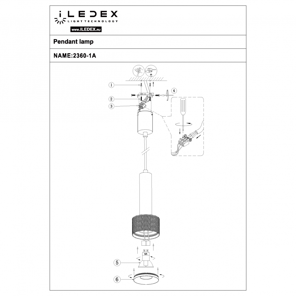 картинка Светильник подвесной iLedex Delta iLedex 2362-1 BK+SL от магазина pro-decor.kz