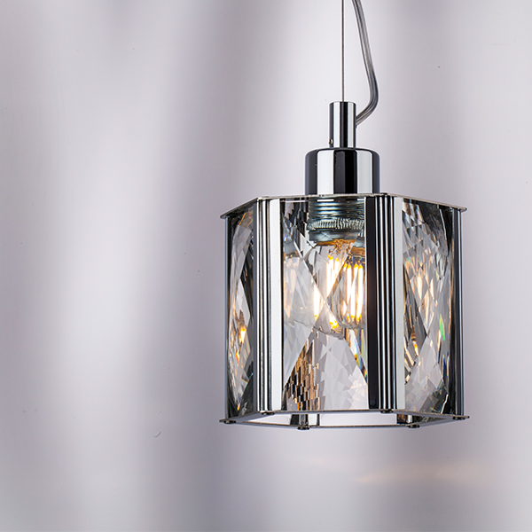картинка 722014 Люстра LIMPIO 1х40W E27 ХРОМ/ПРОЗРАЧНЫЙ от магазина pro-decor.kz