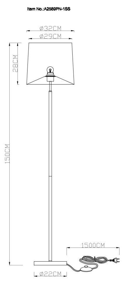 картинка Торшер Arte Lamp Rodos A2589PN-1SS от магазина pro-decor.kz