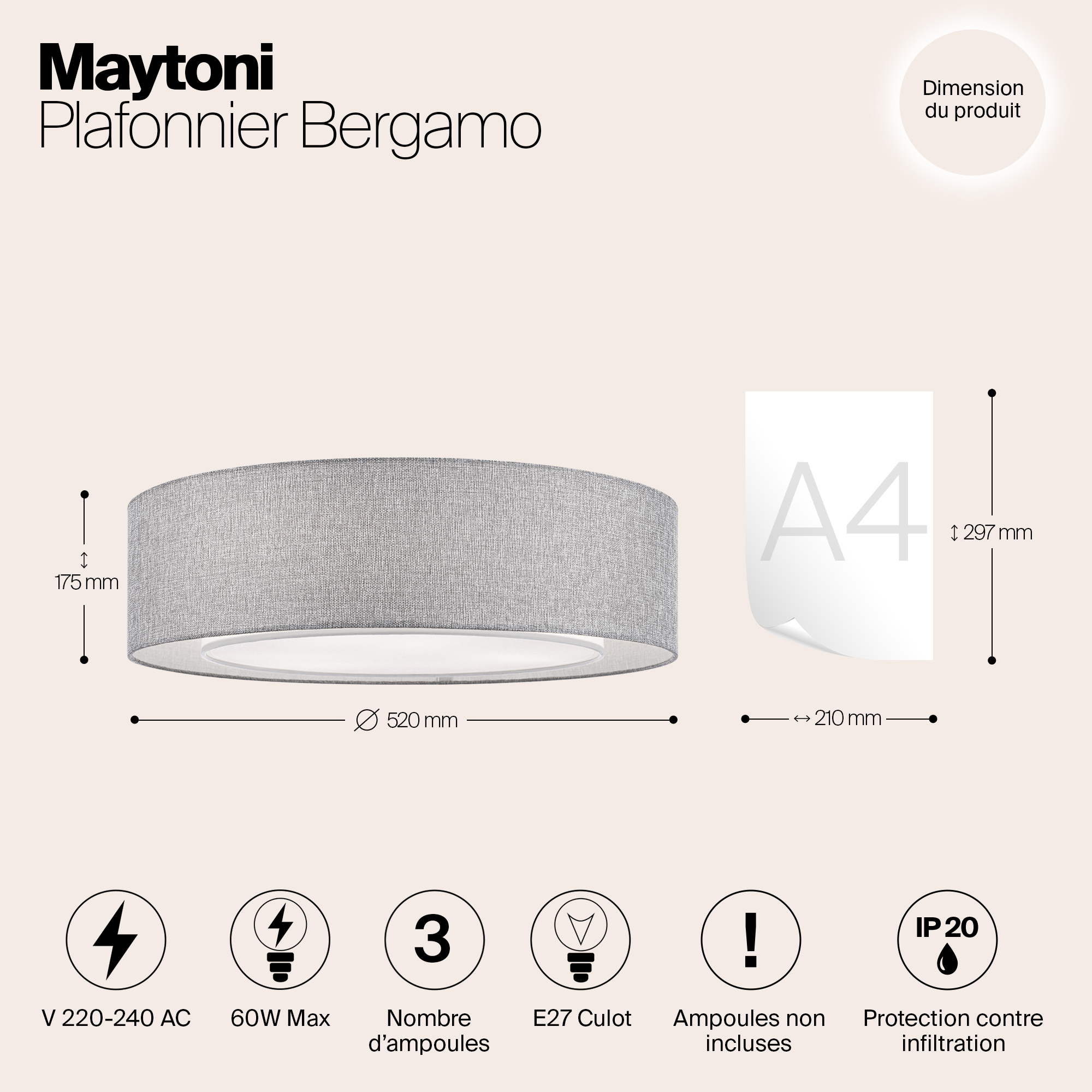 картинка Потолочный светильник Maytoni Bergamo MOD613CL-04GR от магазина pro-decor.kz