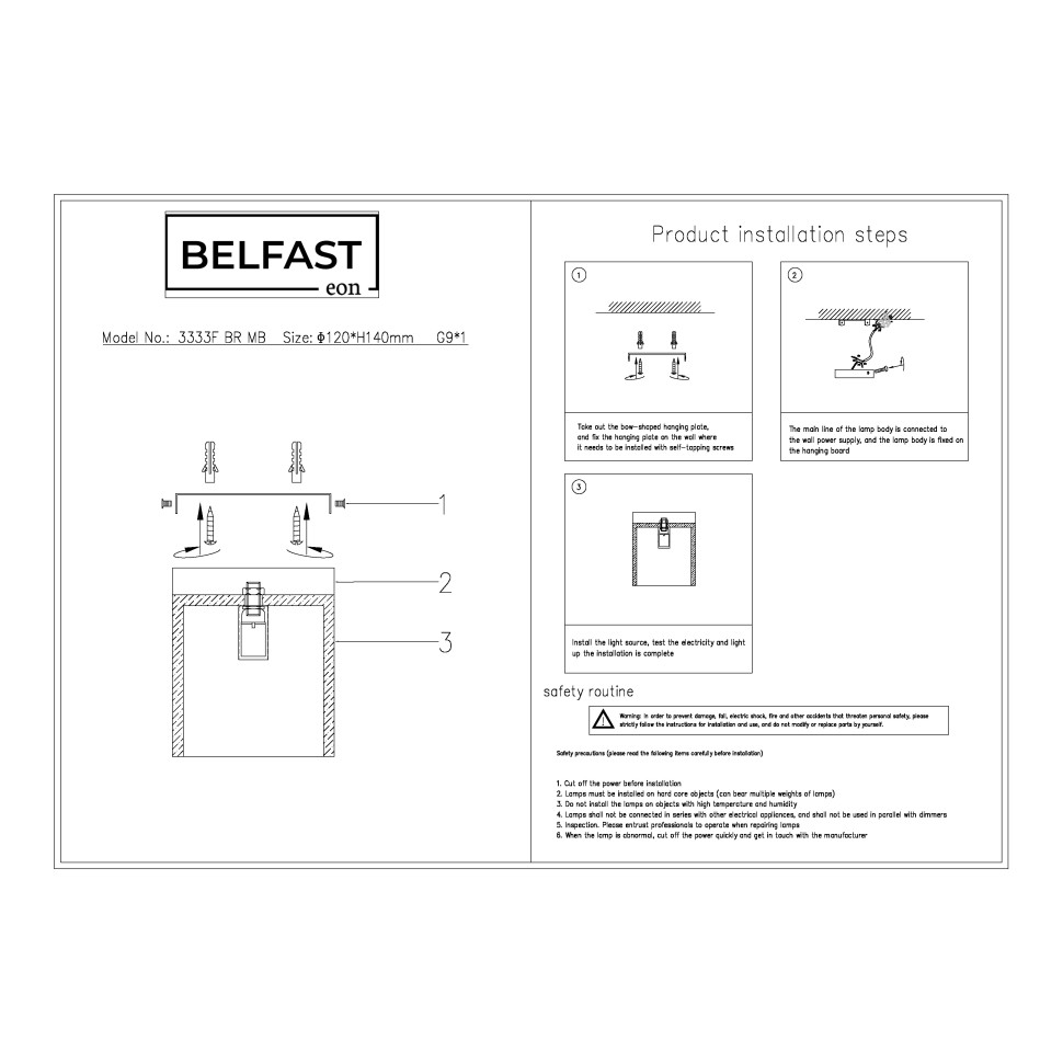 картинка Потолочный светильник Belfast Ravenhill 3333F BR MB  от магазина pro-decor.kz