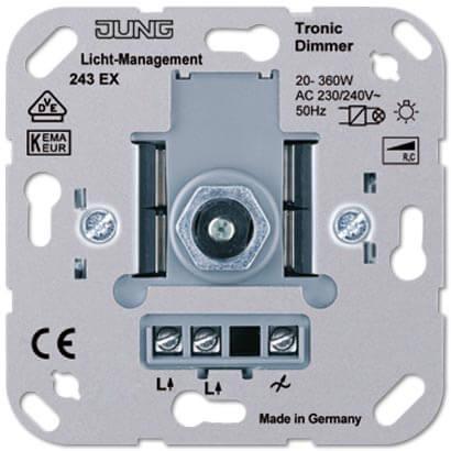картинка Диммер поворотно-нажимной Jung Tronic 243EX от магазина pro-decor.kz