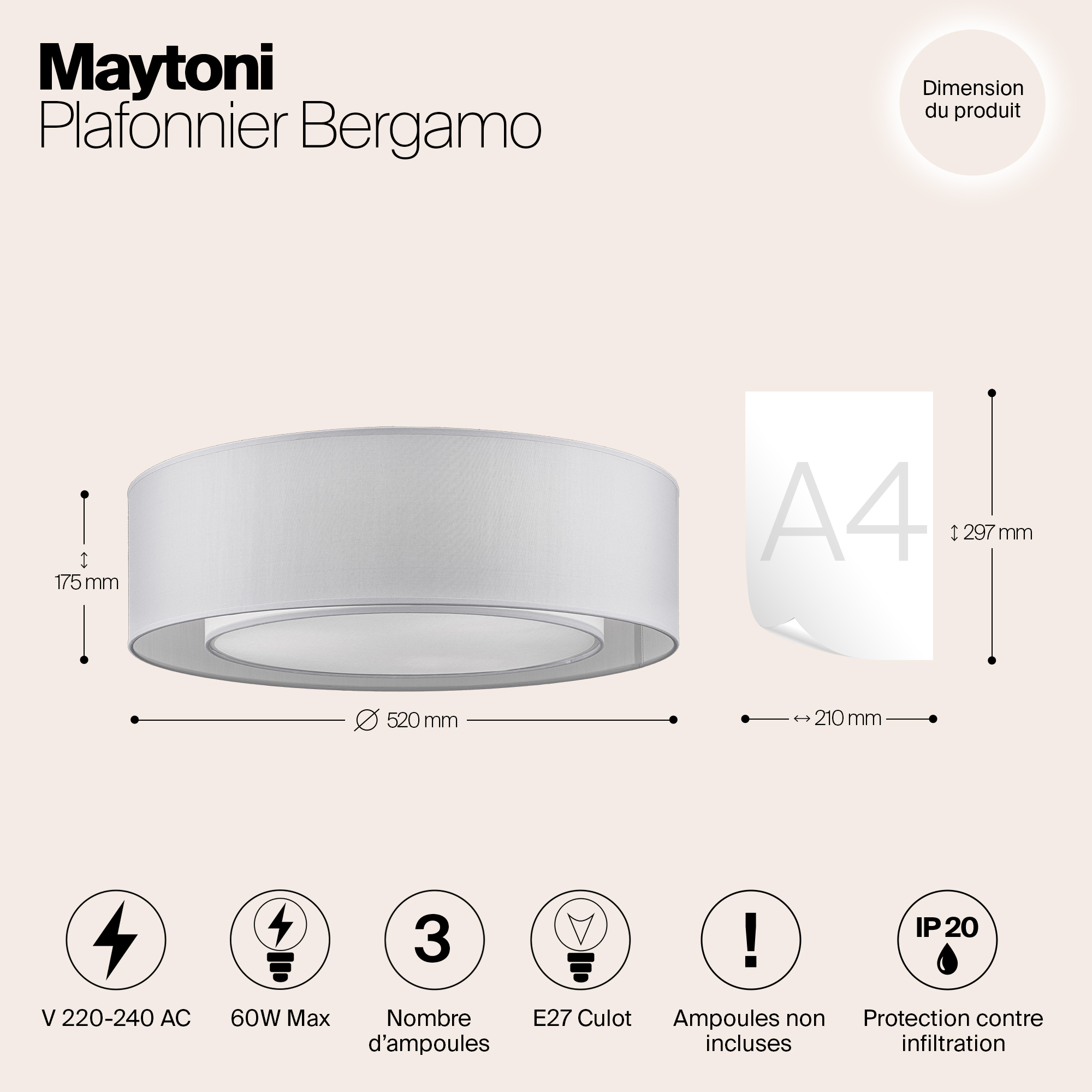 картинка Потолочный светильник Maytoni Bergamo MOD617CL-04GR от магазина pro-decor.kz