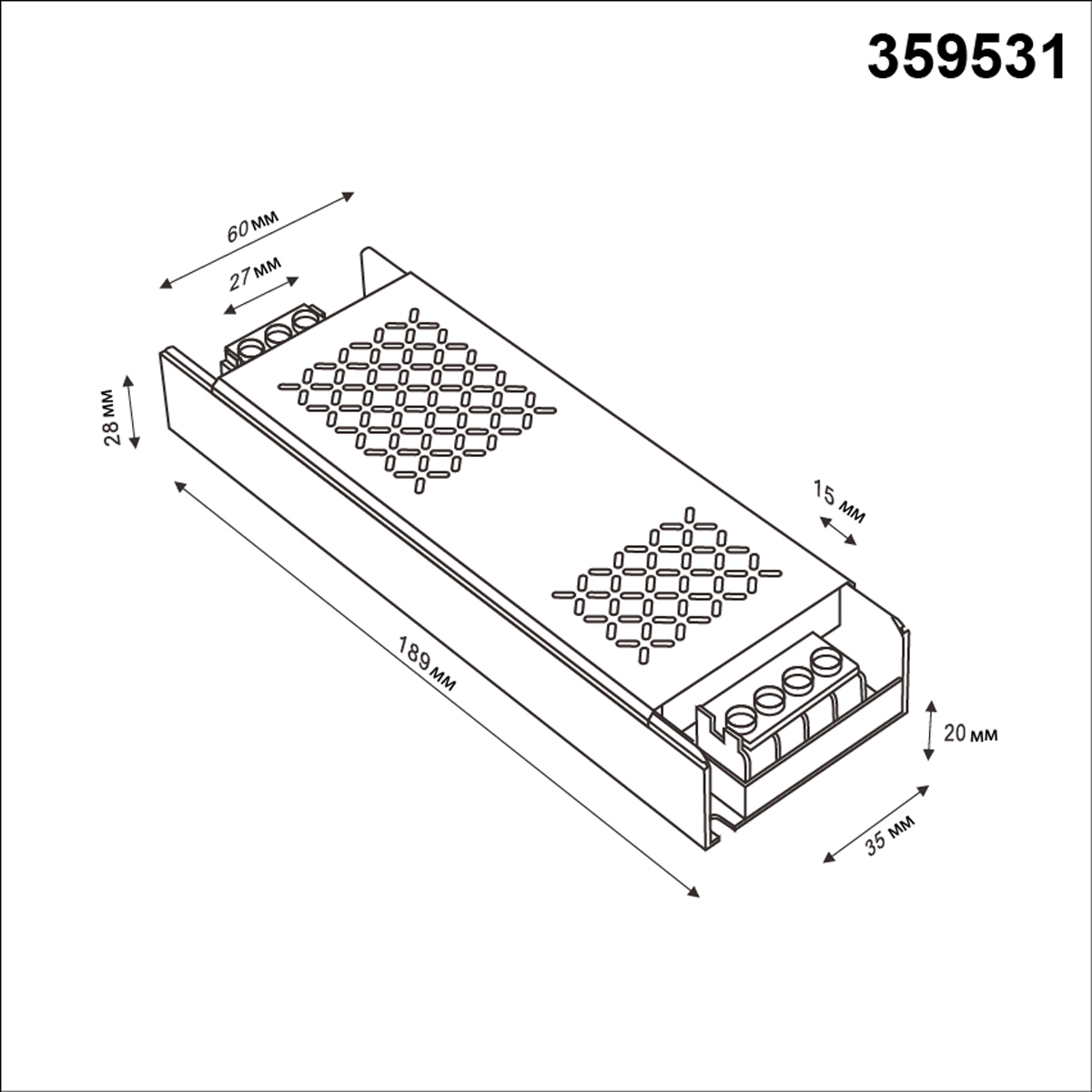 картинка 359531 DRIVE NT25 000 никель Драйвер IP20 300W 48V от магазина pro-decor.kz