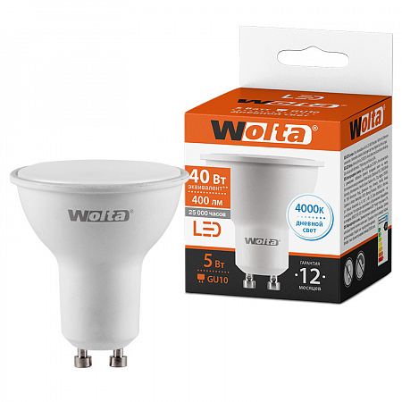 картинка Лампа LED WOLTA 25SPAR16-230-5GU10 4000K от магазина pro-decor.kz