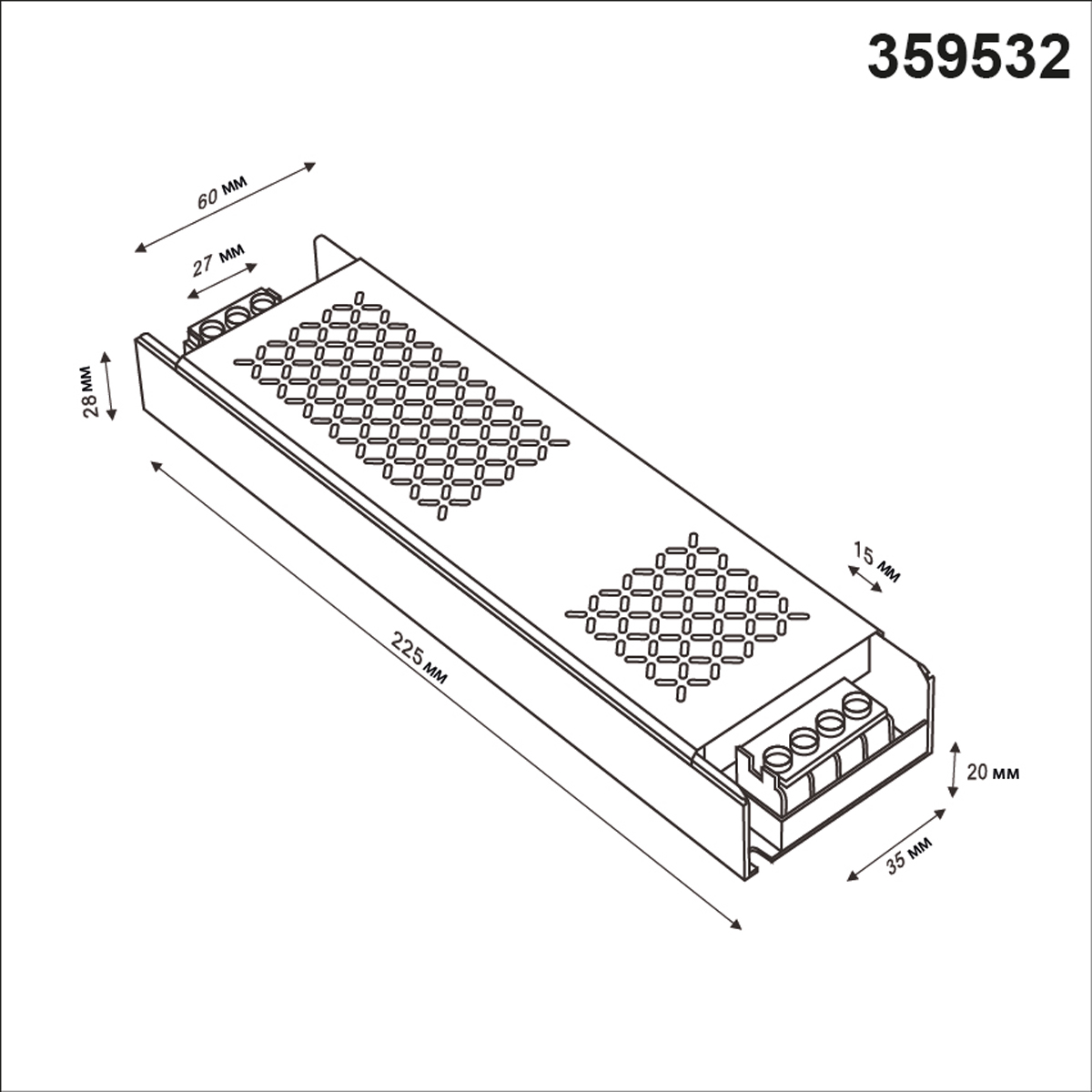 картинка 359532 DRIVE NT25 000 никель Драйвер IP20 400W 48V от магазина pro-decor.kz