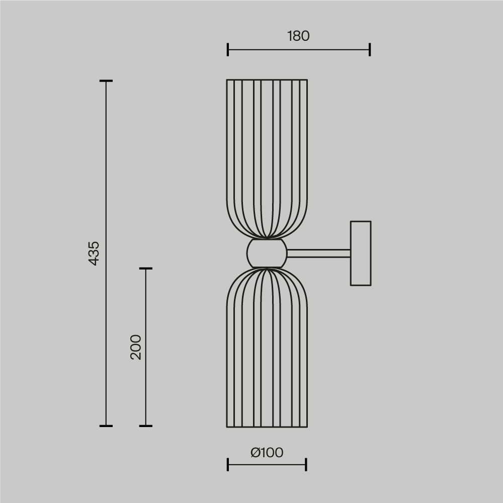 картинка Настенный светильник (бра) Maytoni MOD302WL-02GR от магазина pro-decor.kz