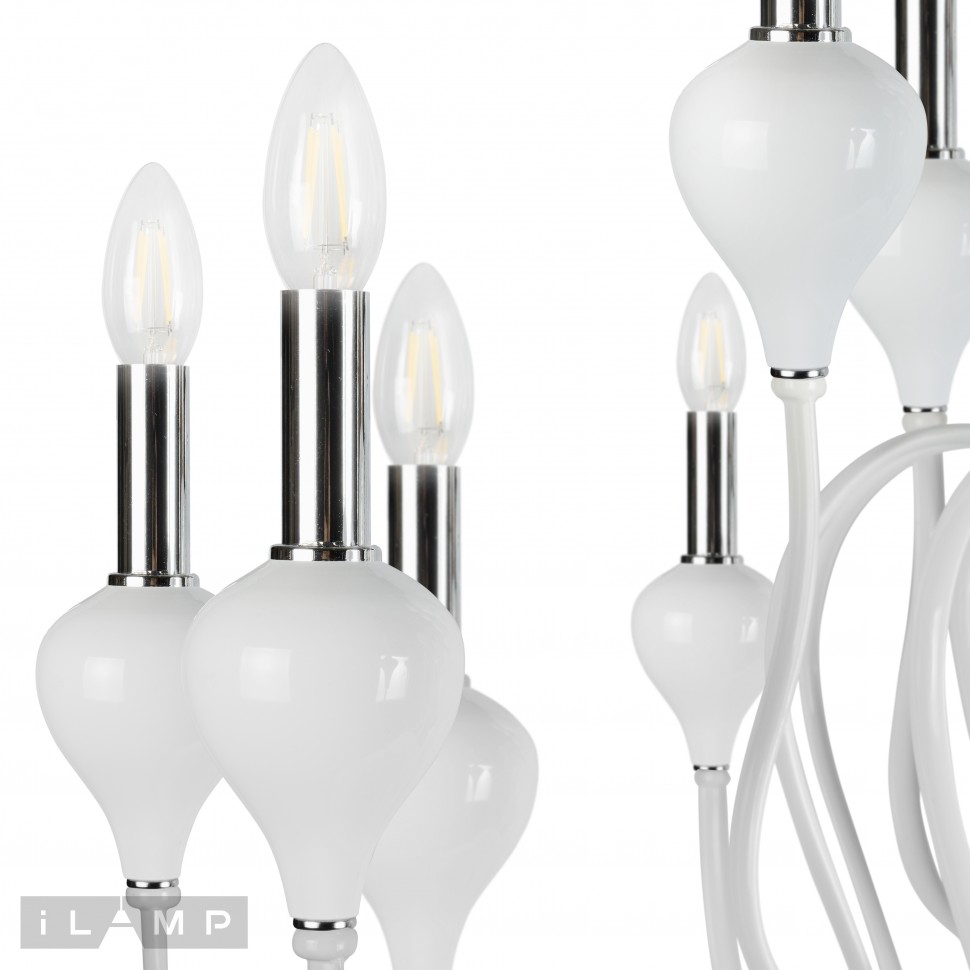 картинка Подвесная люстра iLamp Lady 88003-10+5 WH от магазина pro-decor.kz