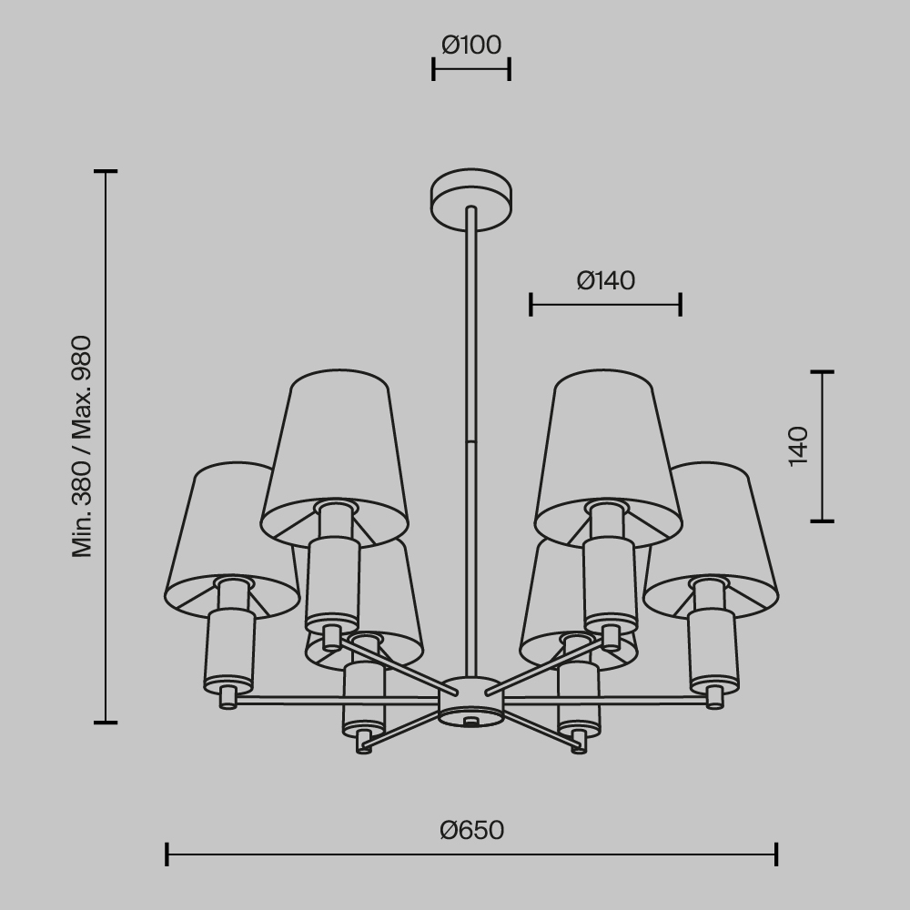 картинка Подвесной светильник Maytoni MOD483PL-06BS Lira от магазина pro-decor.kz