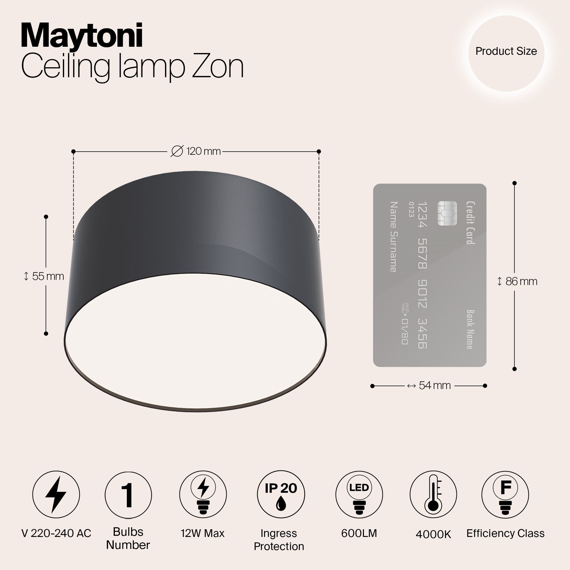 картинка Потолочный светодиодный светильник Maytoni Zon C032CL-L12B4K от магазина pro-decor.kz