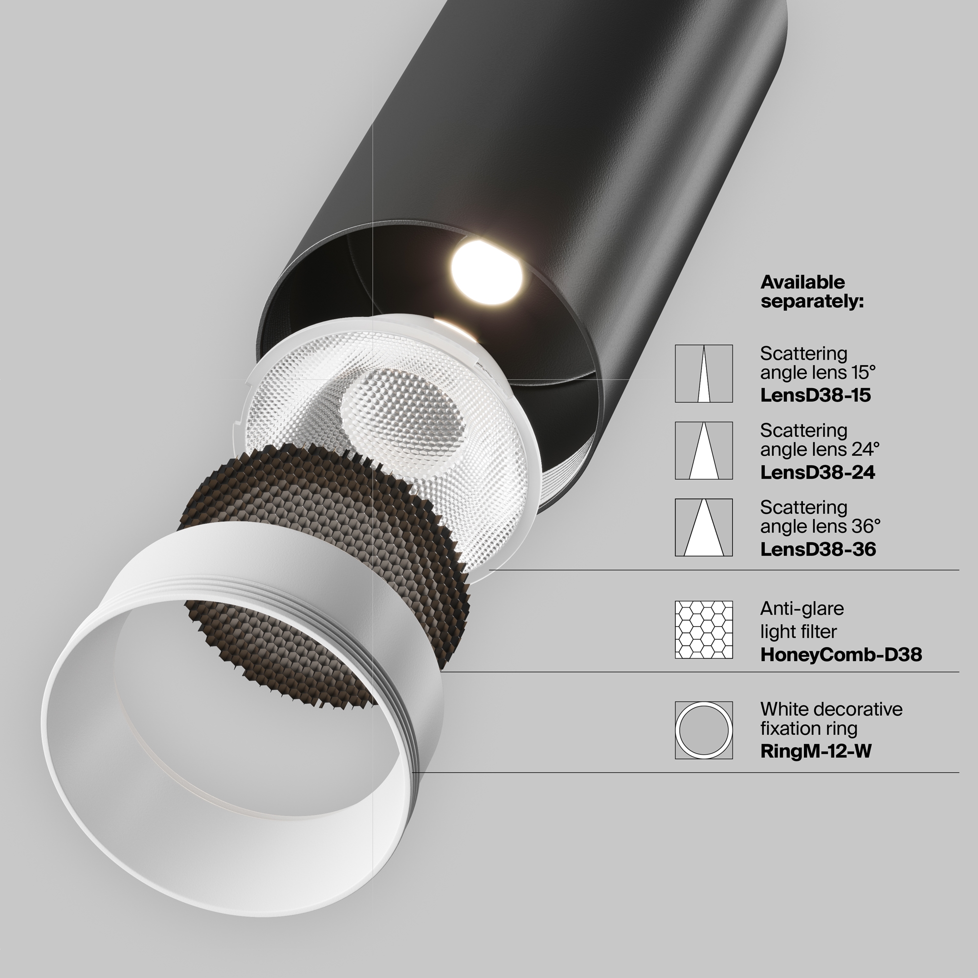 картинка Трековый светильник Technical TR021-1-12B3K-W-D-B от магазина pro-decor.kz