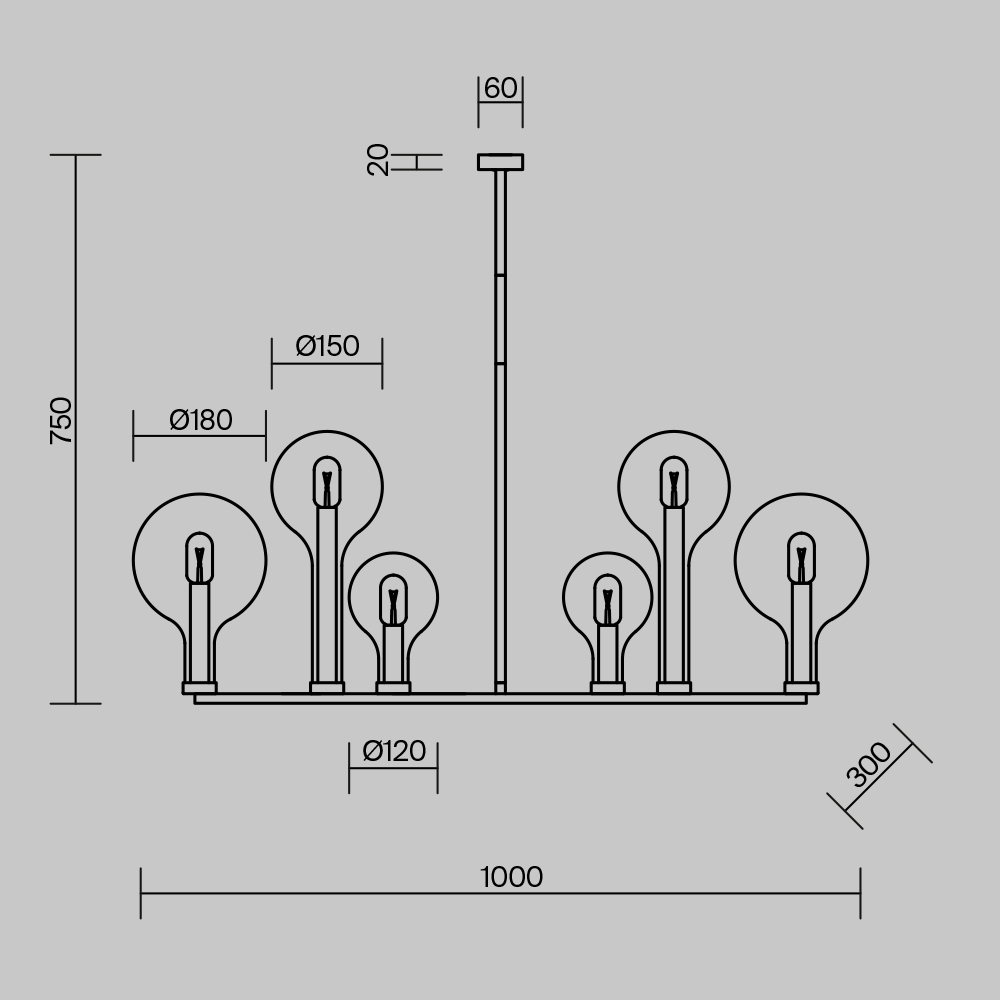 картинка Люстра Maytoni MOD333PL-06B1 от магазина pro-decor.kz