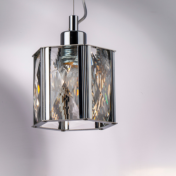 картинка 722014 Люстра LIMPIO 1х40W E27 ХРОМ/ПРОЗРАЧНЫЙ от магазина pro-decor.kz