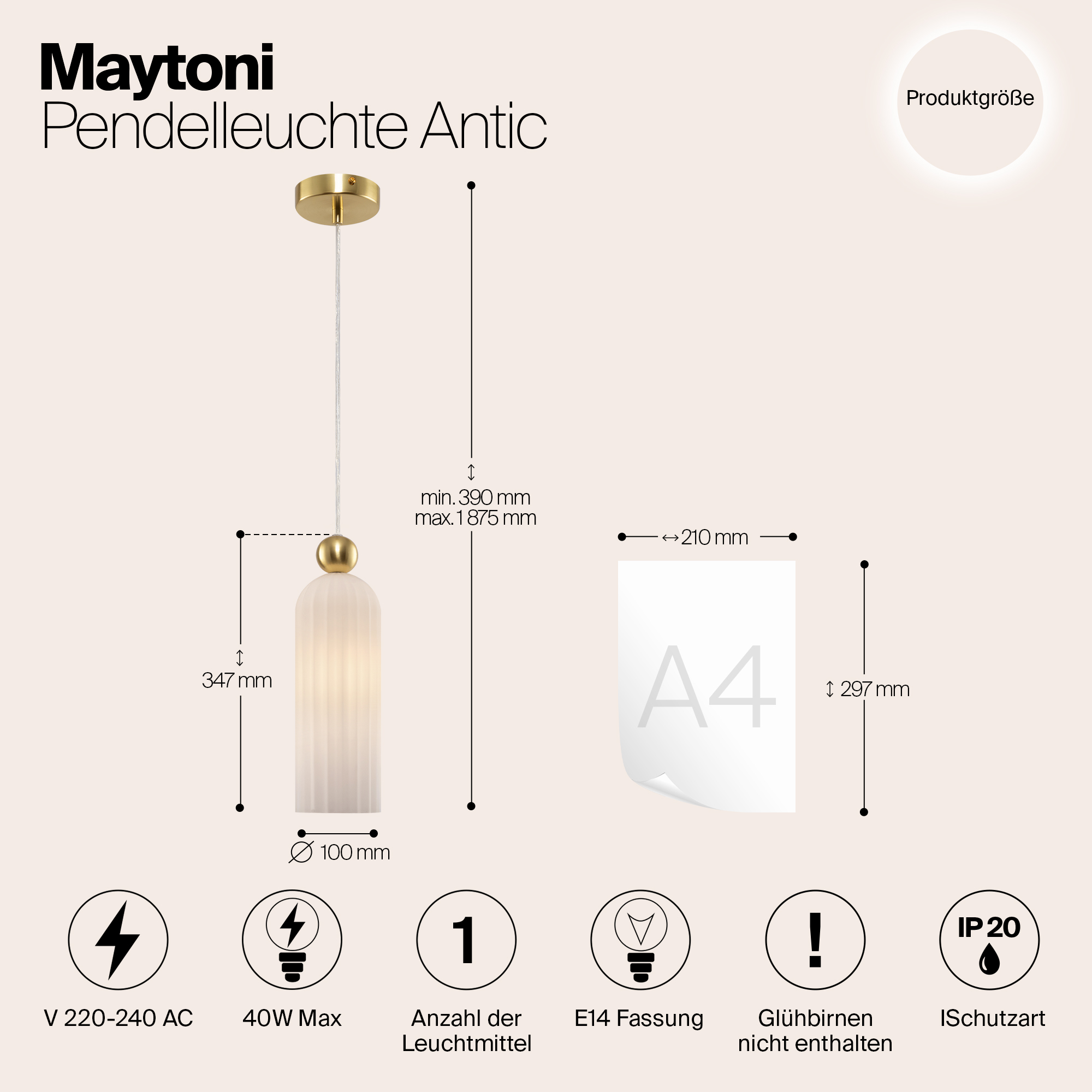 картинка Подвесной светильник Maytoni MOD302PL-01W от магазина pro-decor.kz