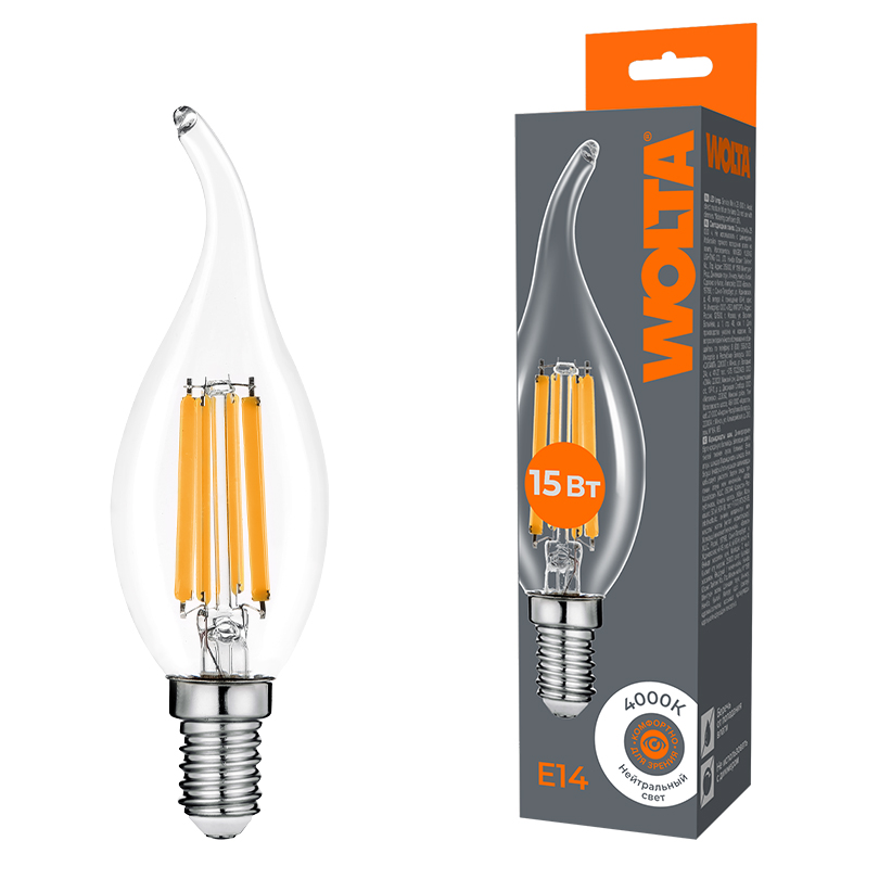 картинка Светодиодная лампа WOLTA FILAMENT WF-CT35-15W4KE14 от магазина pro-decor.kz