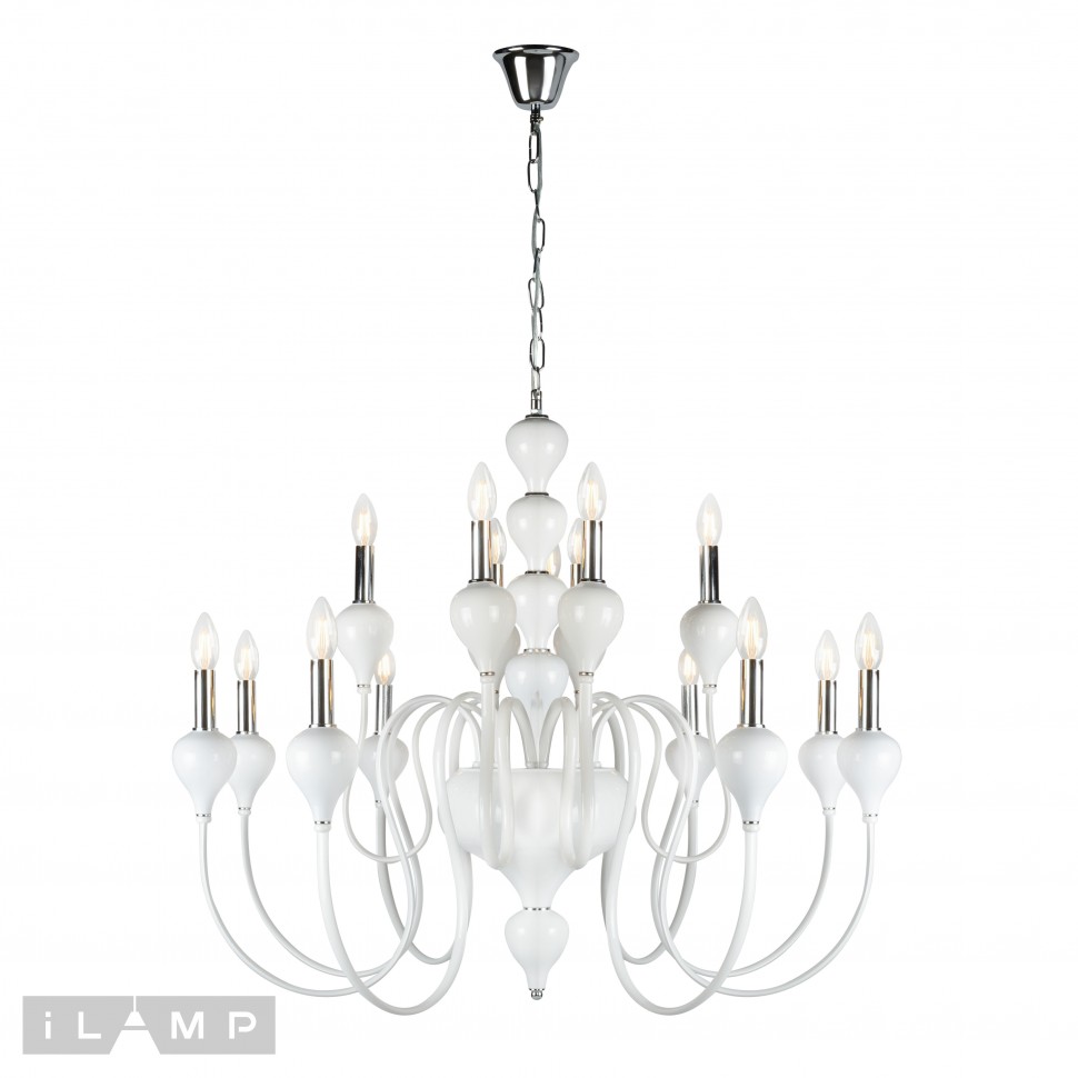 картинка Подвесная люстра iLamp Lady 88003-10+5 WH от магазина pro-decor.kz