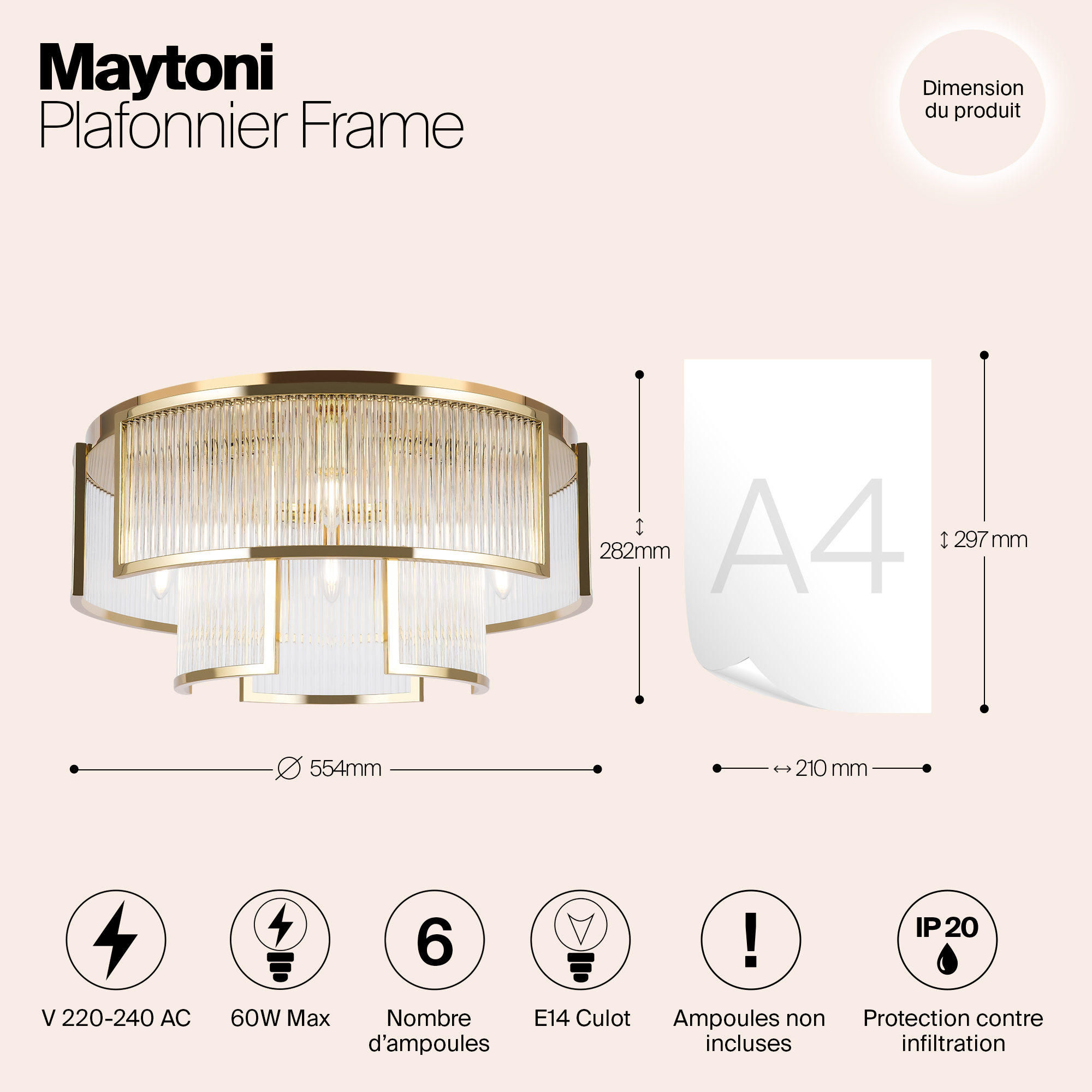 картинка Потолочный светильник Maytoni MOD174CL-06G от магазина pro-decor.kz