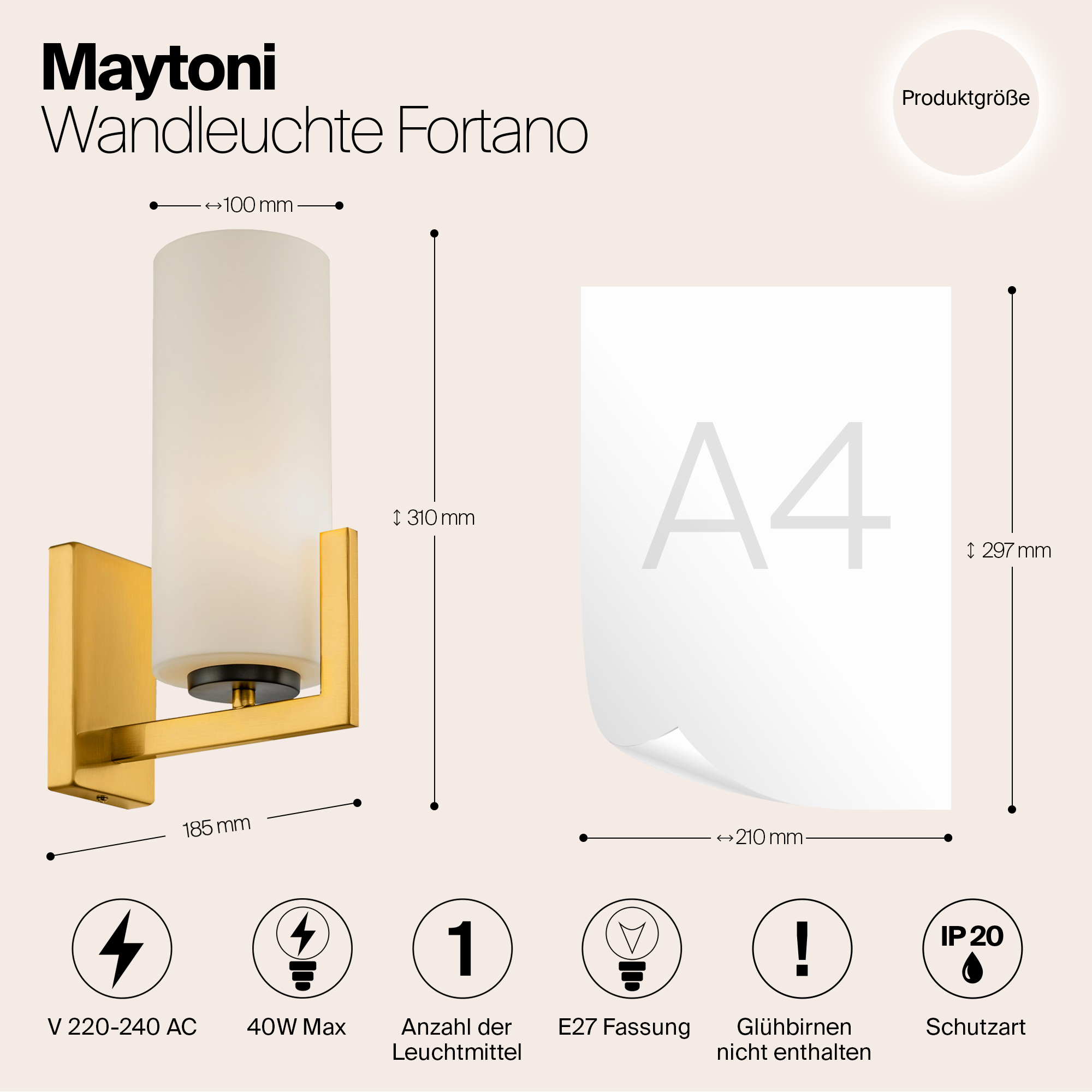 картинка Бра Maytoni Fortano MOD089WL-01BS от магазина pro-decor.kz