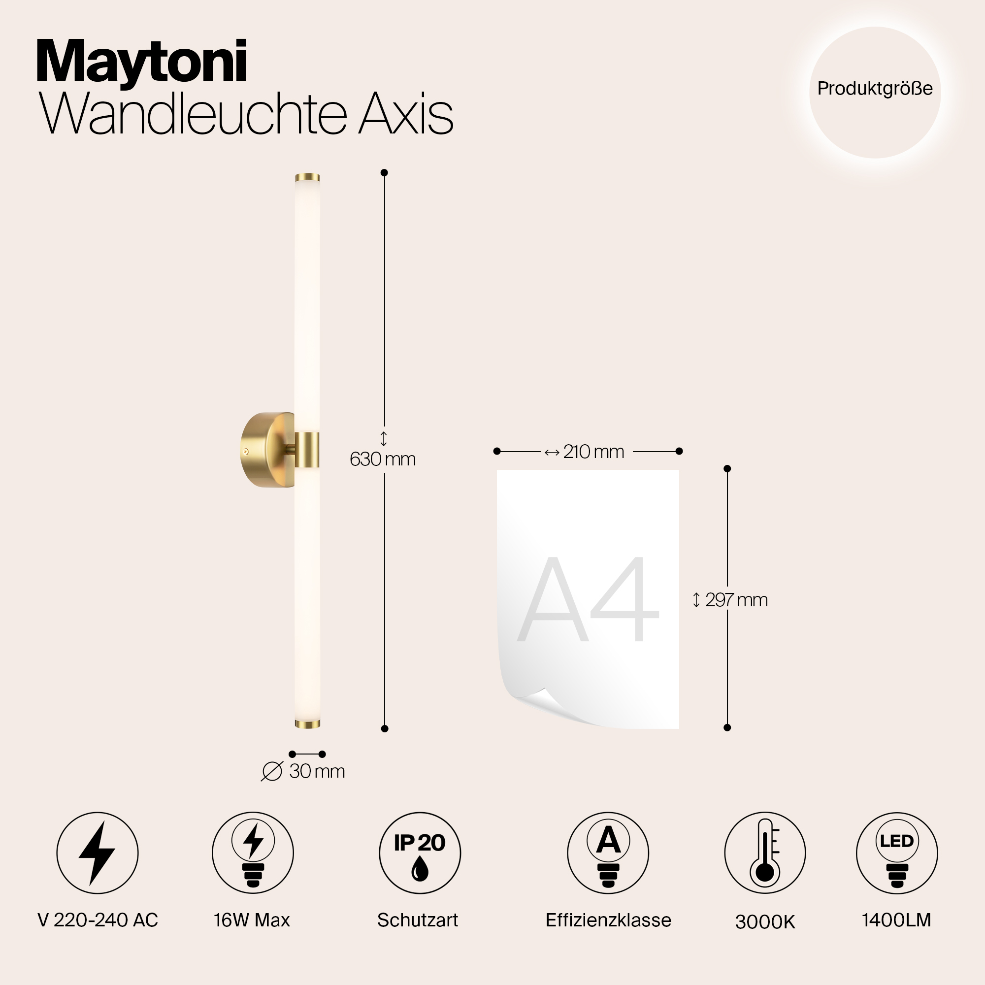картинка Настенный светильник (бра) Maytoni MOD106WL-L16G3K от магазина pro-decor.kz