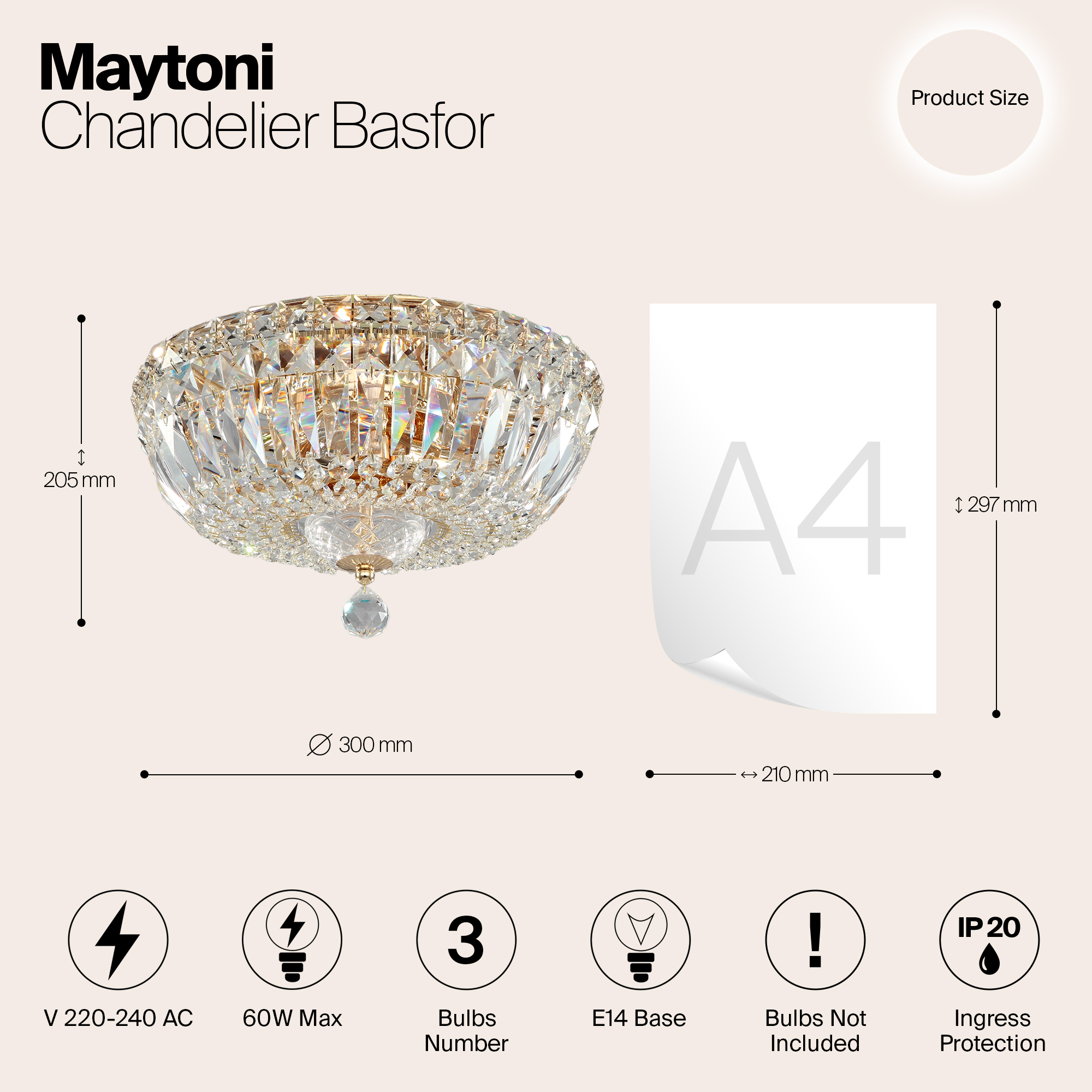 картинка Потолочный светильник Maytoni Basfor DIA100-CL-03-G от магазина pro-decor.kz