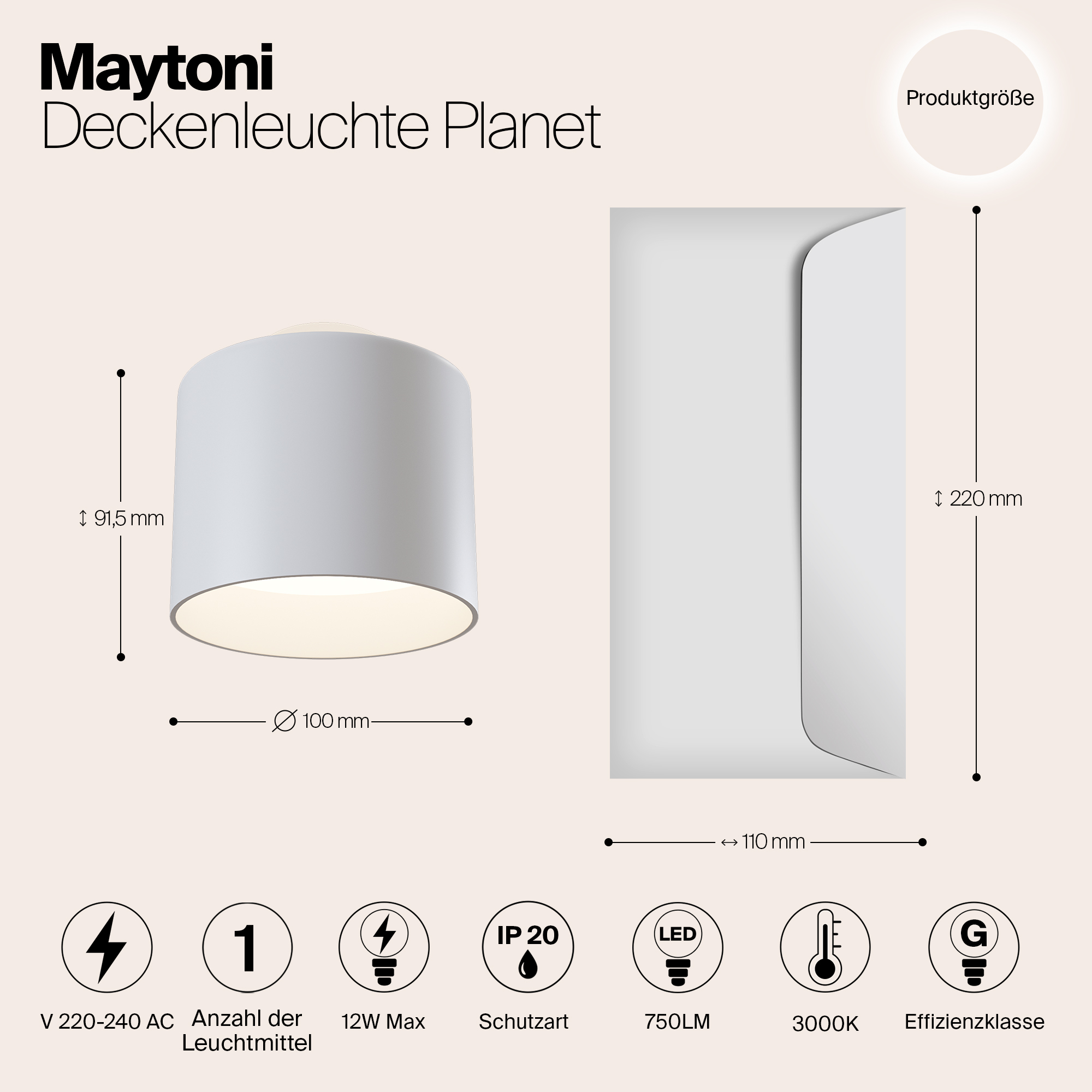 картинка Потолочный светодиодный светильник Maytoni Planet C009CW-L12W от магазина pro-decor.kz