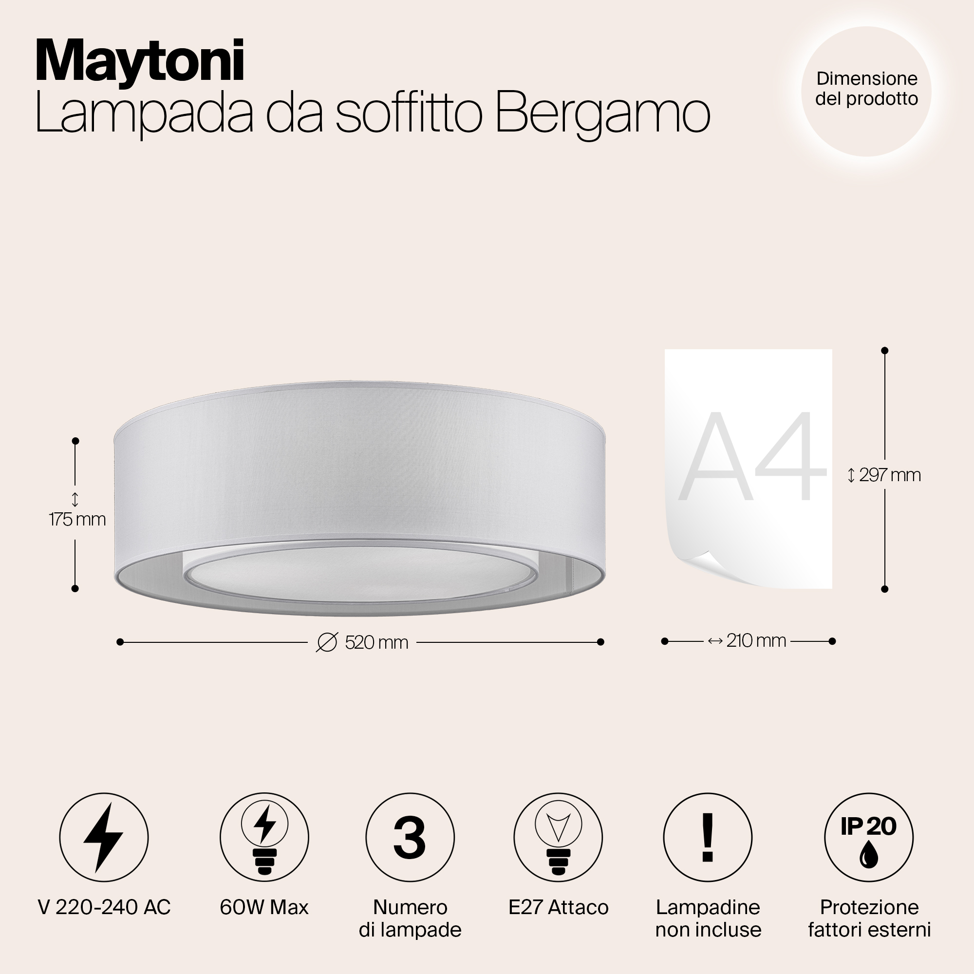 картинка Потолочный светильник Maytoni Bergamo MOD617CL-04GR от магазина pro-decor.kz