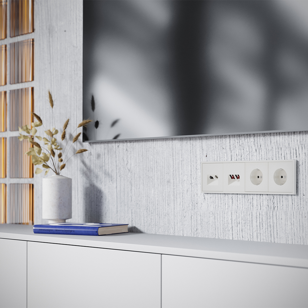 картинка Накладка для розетки TV+RJ45 кат. 6, S70 (хлопок) от магазина pro-decor.kz
