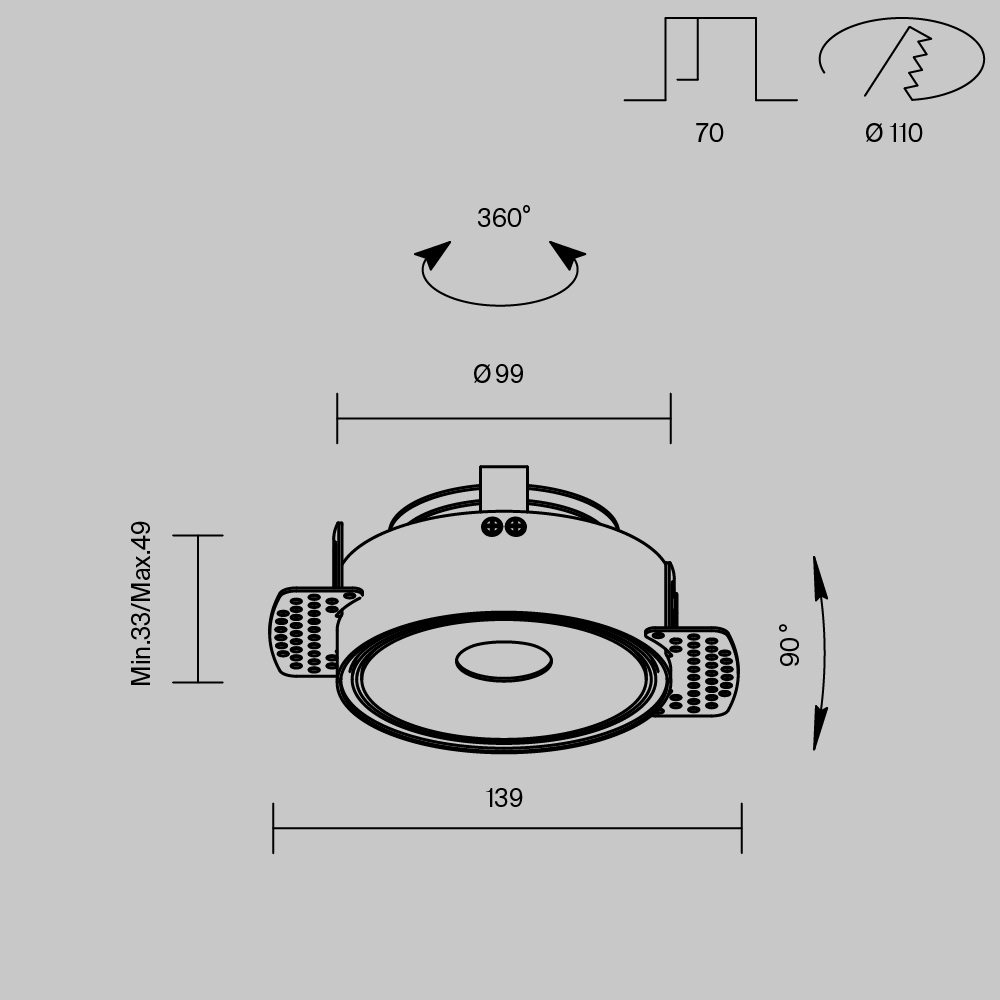 картинка Встраиваемый светильник Technical DL060-9W3-4-6K-TRS-W от магазина pro-decor.kz