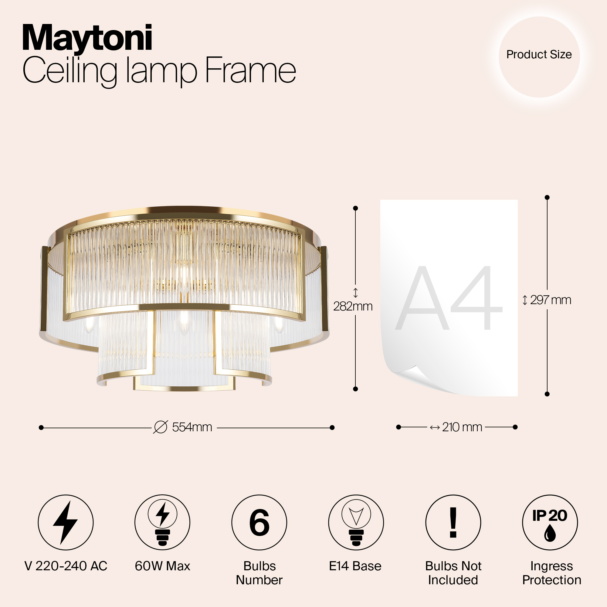 картинка Потолочный светильник Maytoni MOD174CL-06G от магазина pro-decor.kz