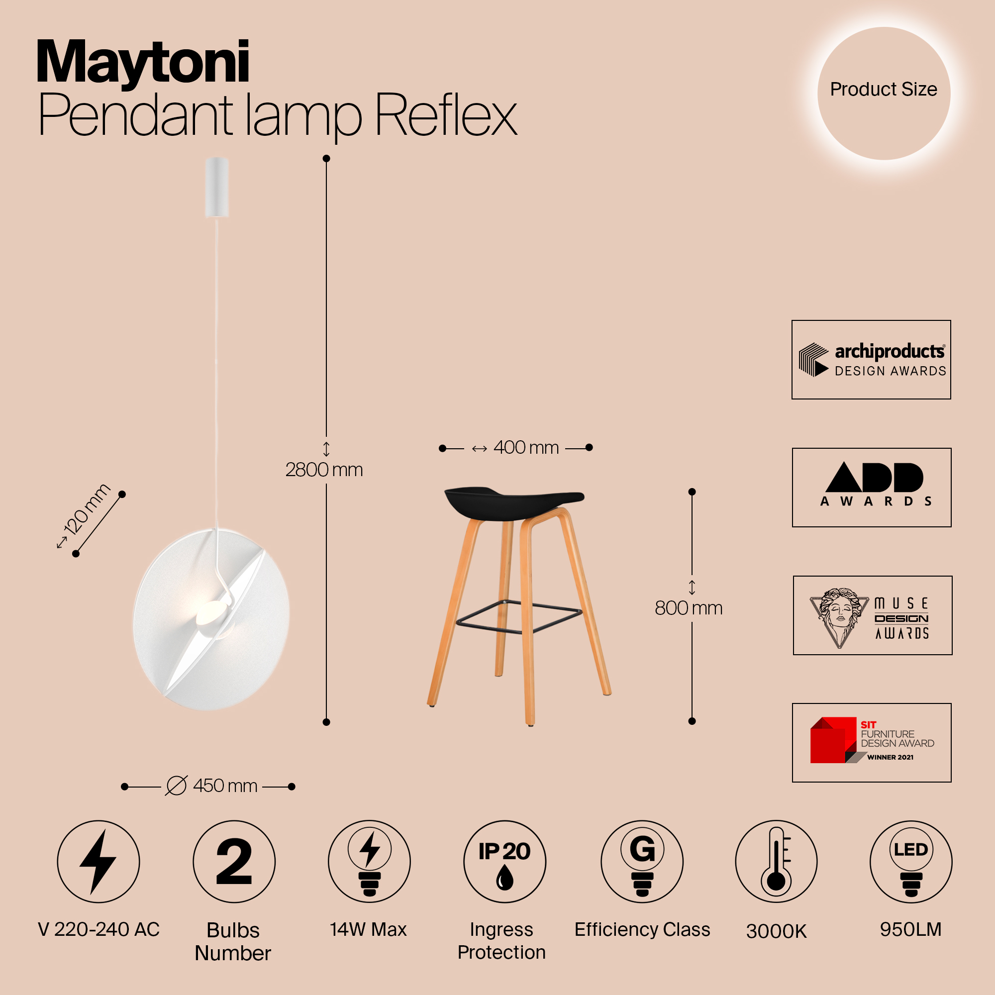 картинка Подвесной светильник Maytoni MOD154PL-L6W3K от магазина pro-decor.kz