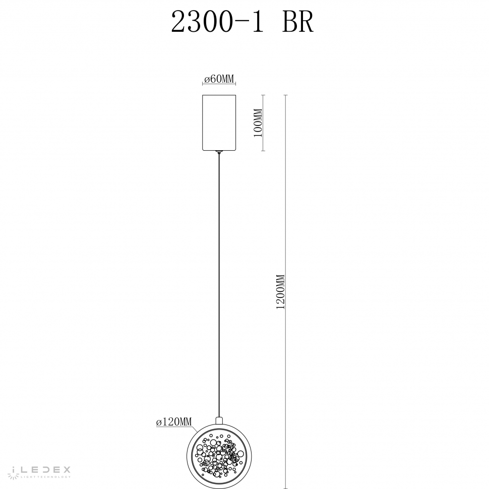 картинка Светильник подвесной iLedex Sonos iLedex 2300-1 BR от магазина pro-decor.kz