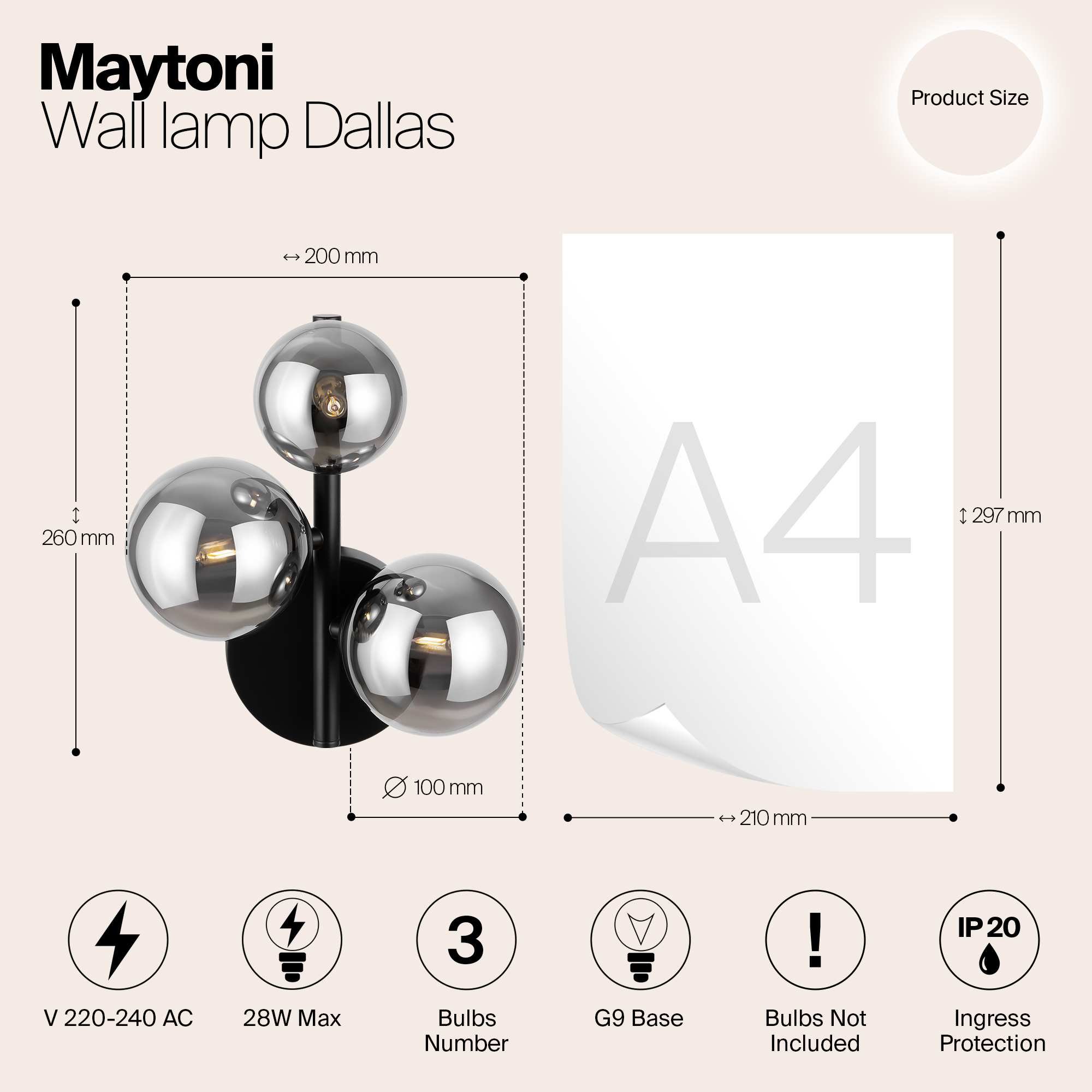 картинка Настенный светильник (бра) Maytoni MOD545WL-03B от магазина pro-decor.kz