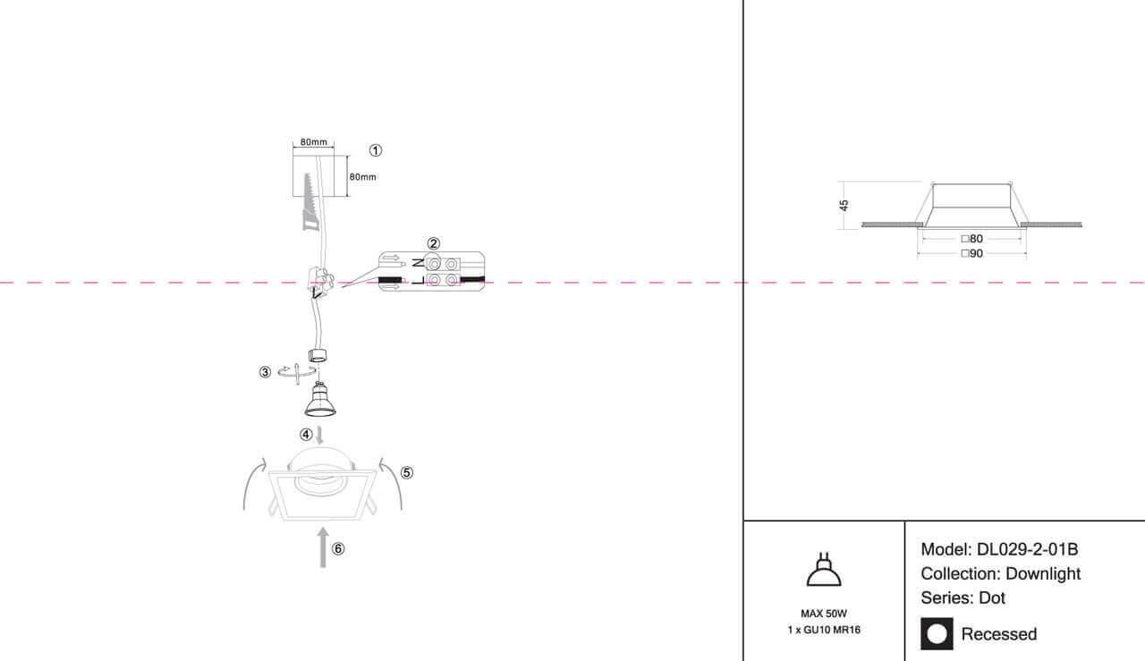 картинка Встраиваемый светильник Maytoni Dot DL029-2-01B от магазина pro-decor.kz