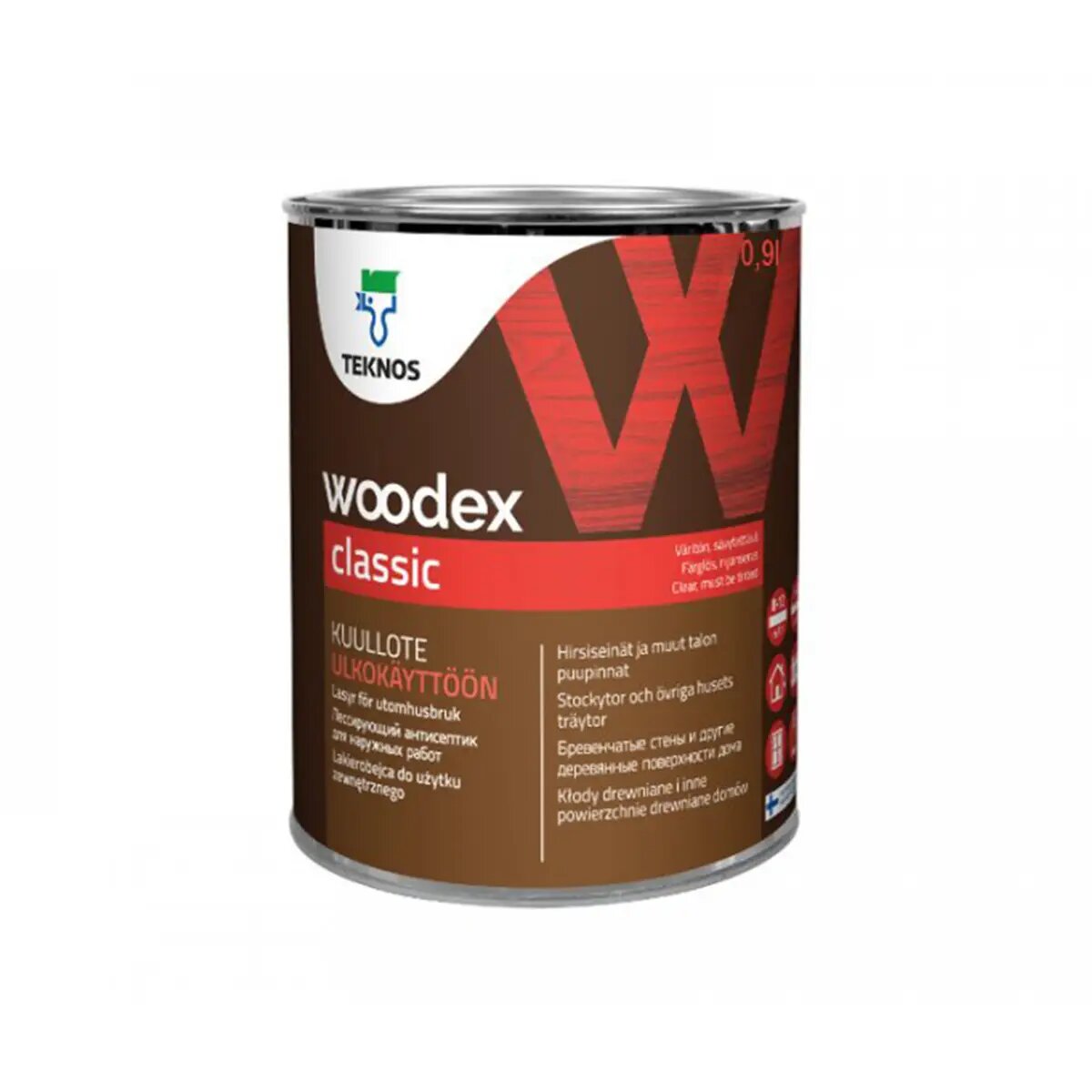 Купить WOODEX CLASSIC CLEAR лессирующее средство для древесины 0,9 WOODEX CLASSIC CLEAR лессирующее средство для древесины 0,9