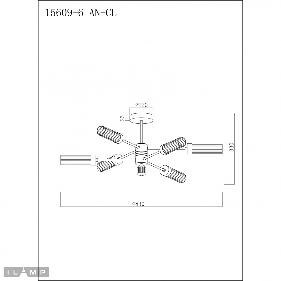 картинка Светильник потолочный iLamp Evolution 15609-6 AN+CL от магазина pro-decor.kz