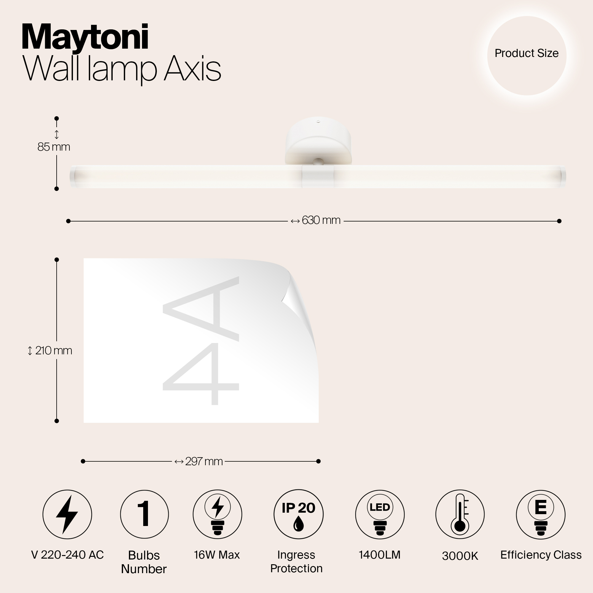 картинка Настенный светильник (бра) Maytoni MOD106WL-L16W3K от магазина pro-decor.kz