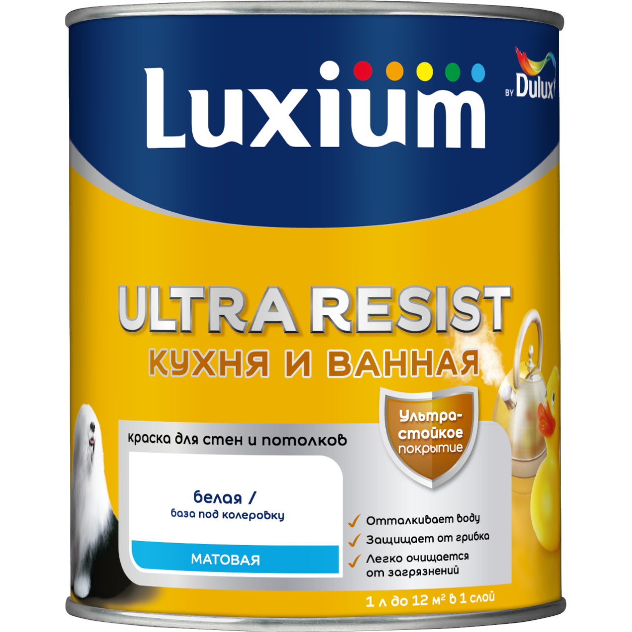 Купить Краска Luxium UR Кухня и Ванная мт BW 1л Краска Luxium UR Кухня и Ванная мт BW 1л