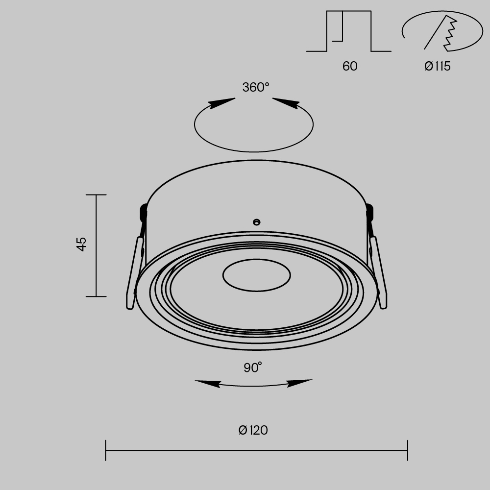 картинка Встраиваемый светильник Technical DL060-9W3-4-6K-B от магазина pro-decor.kz